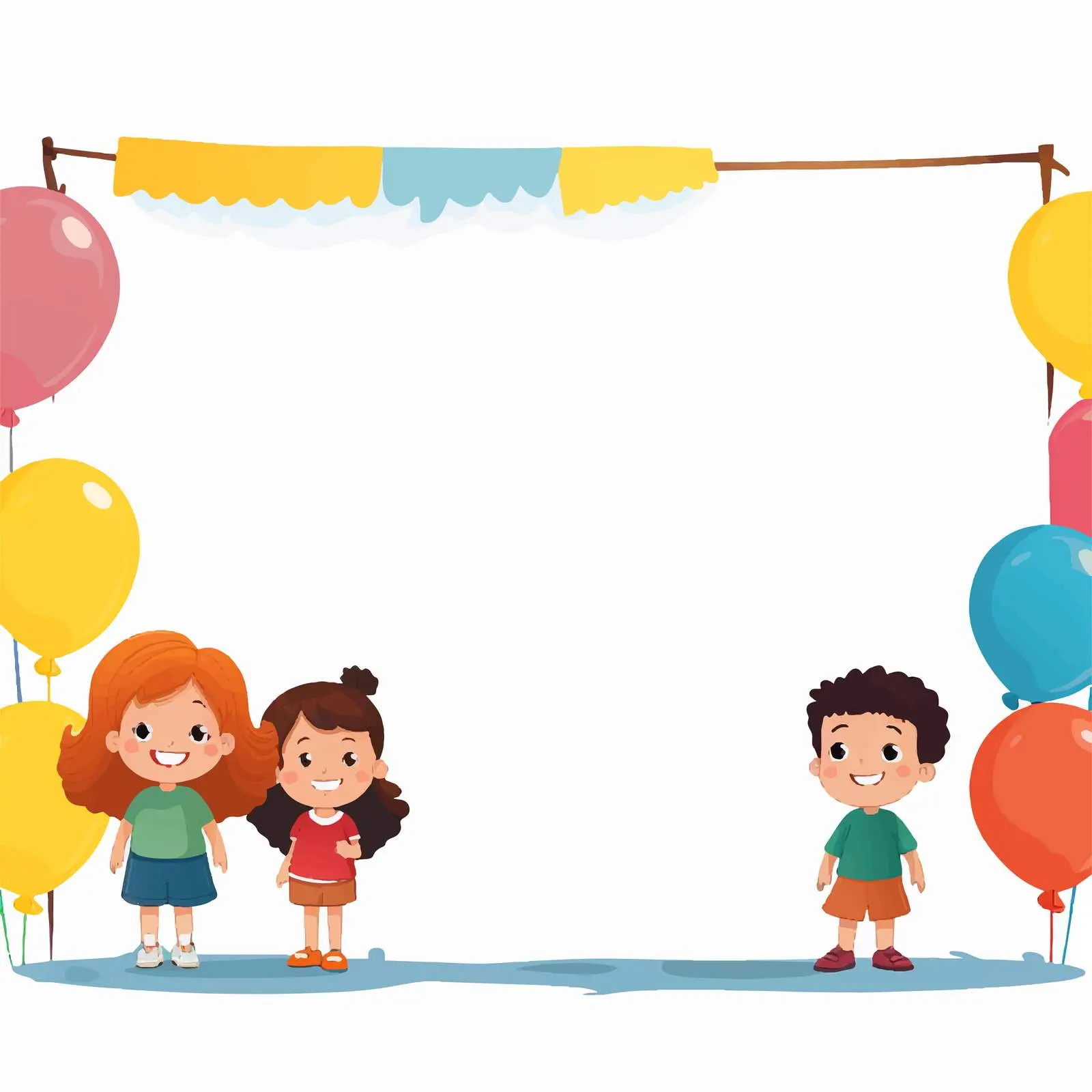 Children's Cartoon Character Empty Banner Vector — free download from Dotvec