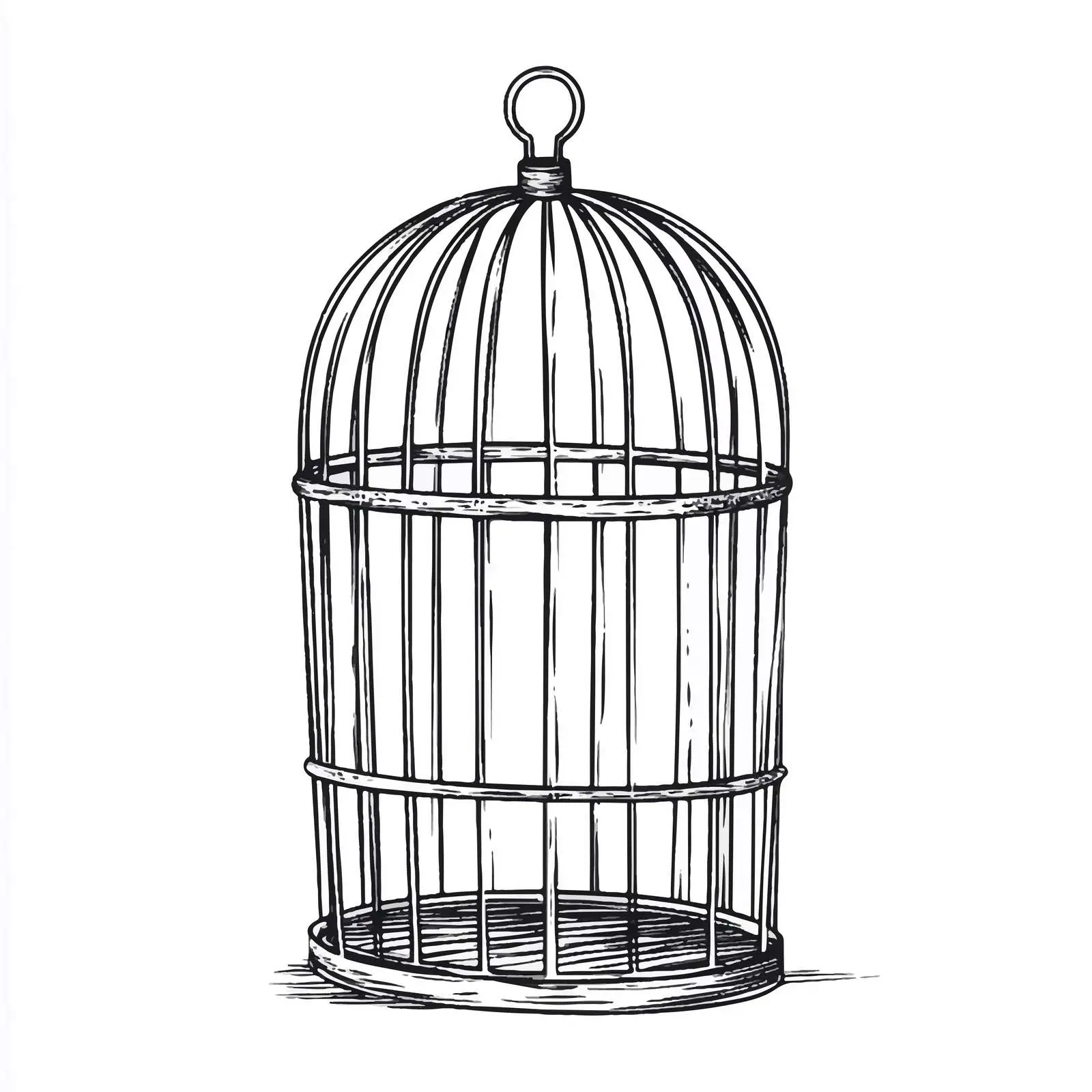 Empty Bird Cage Cartoon Vector Illustration — free download from Dotvec