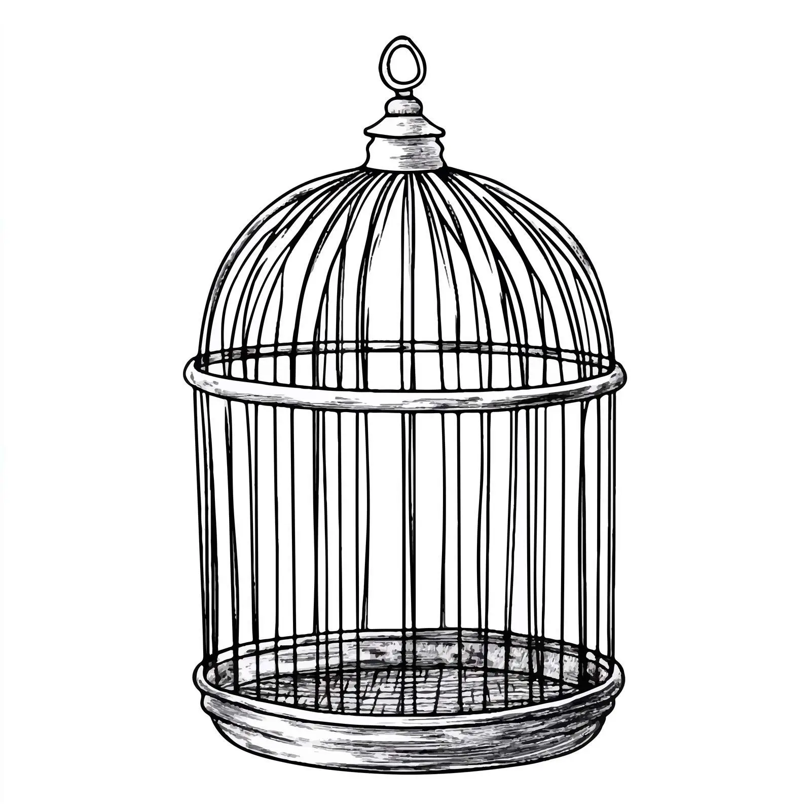 Empty Bird Cage Cartoon Vector Illustration — free download from Dotvec