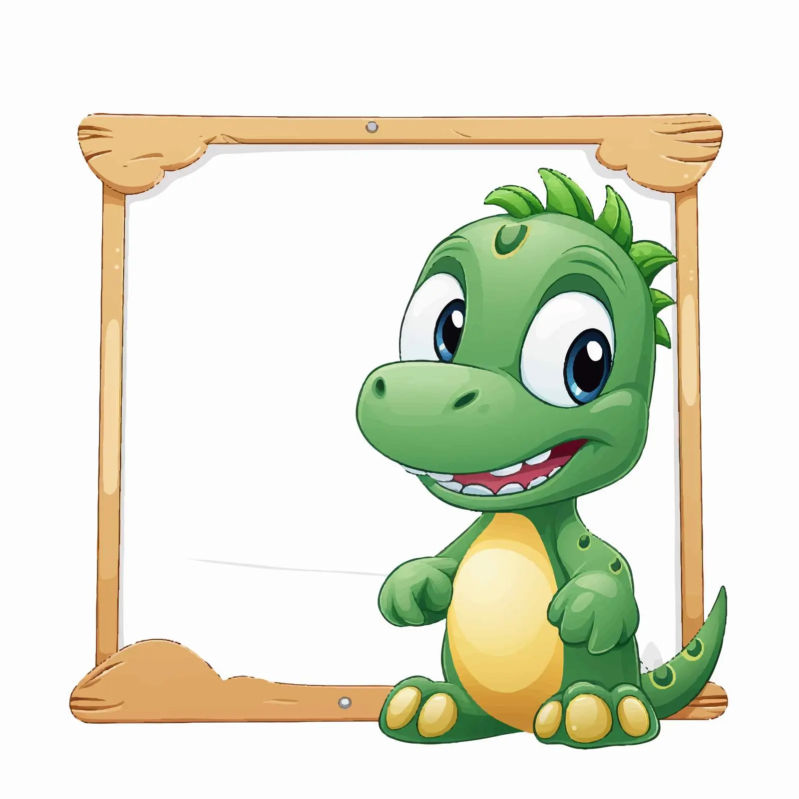 Cute Dinosaur Cartoon on Empty Board Template — free download from Dotvec