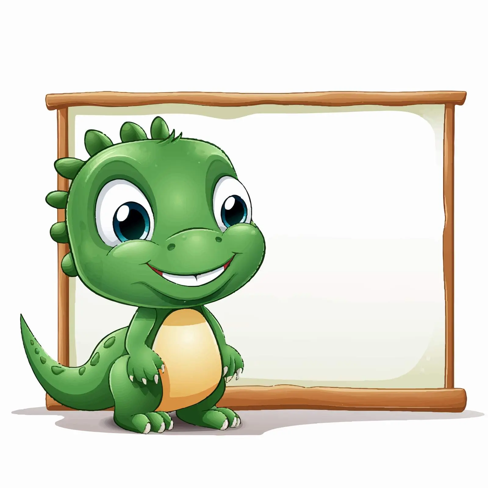 Cute Dinosaur Cartoon Character on Empty Board Template — free download from Dotvec
