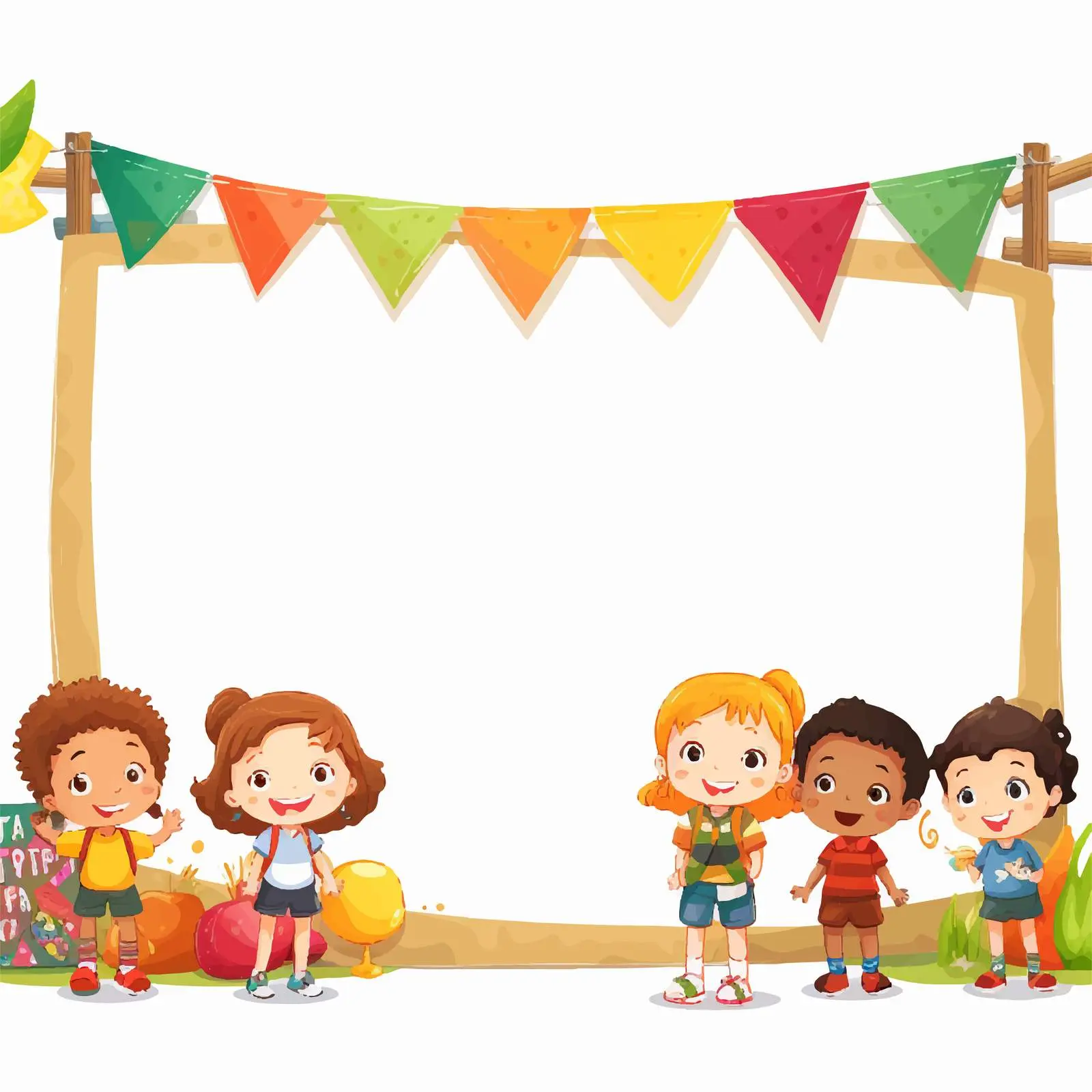 Kids Cartoon Chalkboard Banner Design — free download from Dotvec