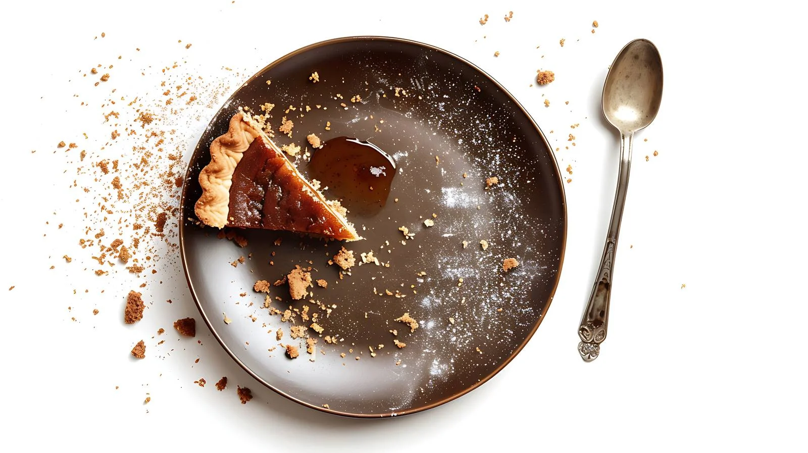 Used Dark Plate with Crumbs Image — free download from Dotvec