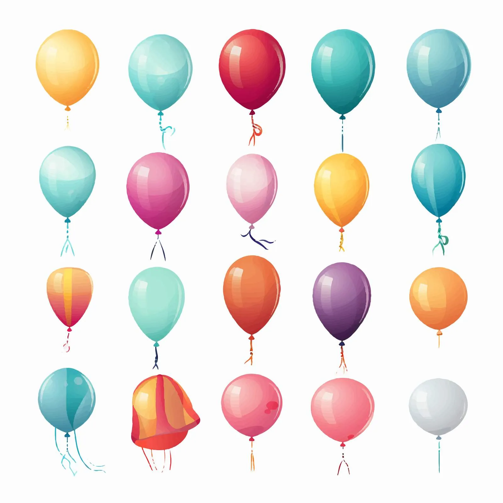 Empty Deflated Rubber Air Balloons Vectors — free download from Dotvec