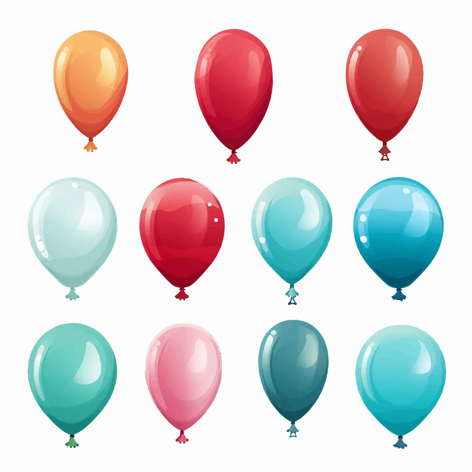 Empty Deflated Rubber Balloons Vector Illustration — free download from Dotvec