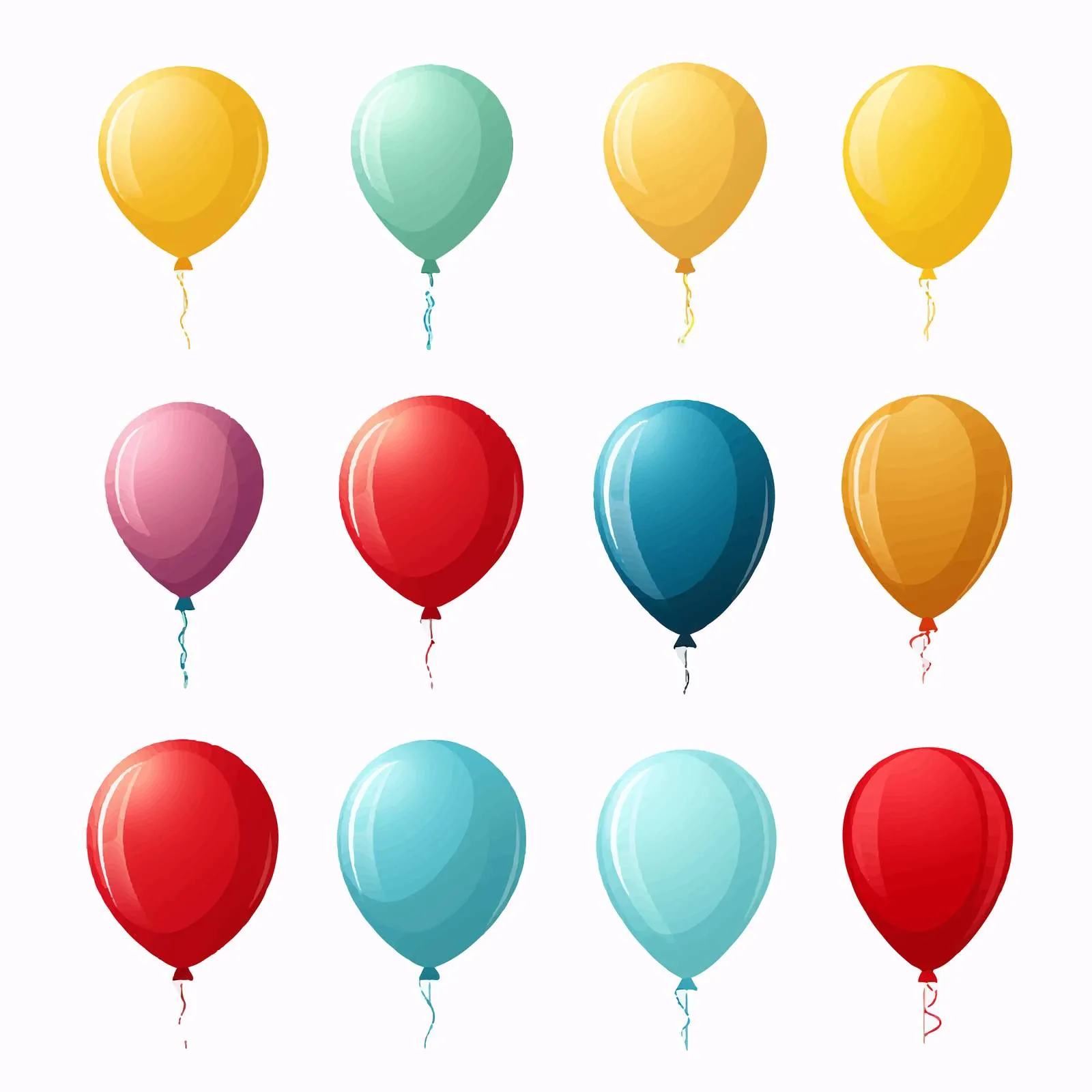 Deflated Rubber Balloons Vector Illustration – free childrens party image from Dotvec