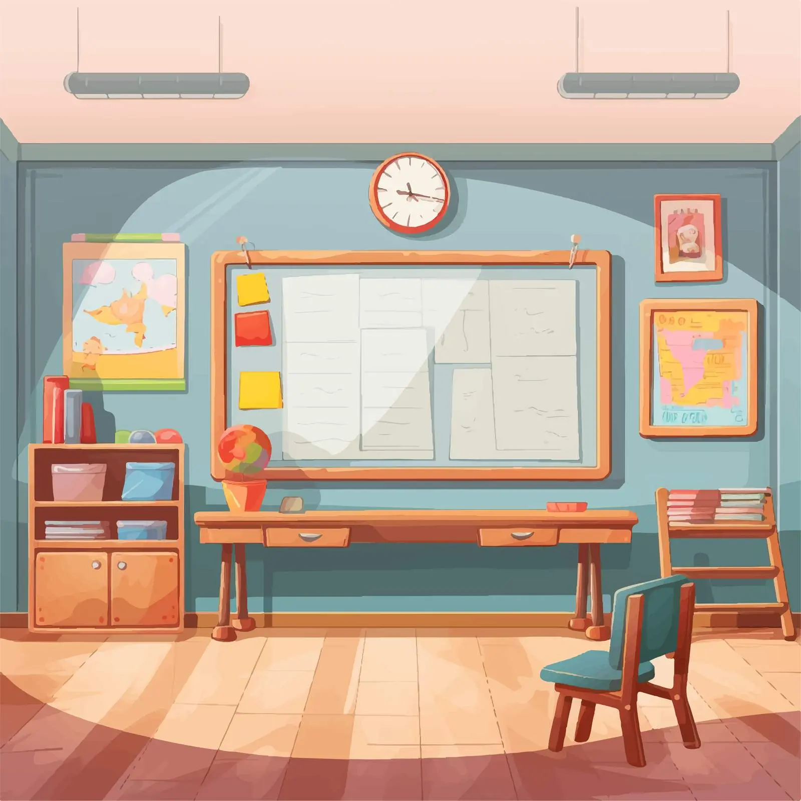 Empty Kindergarten Classroom with Chalkboard — free download from Dotvec
