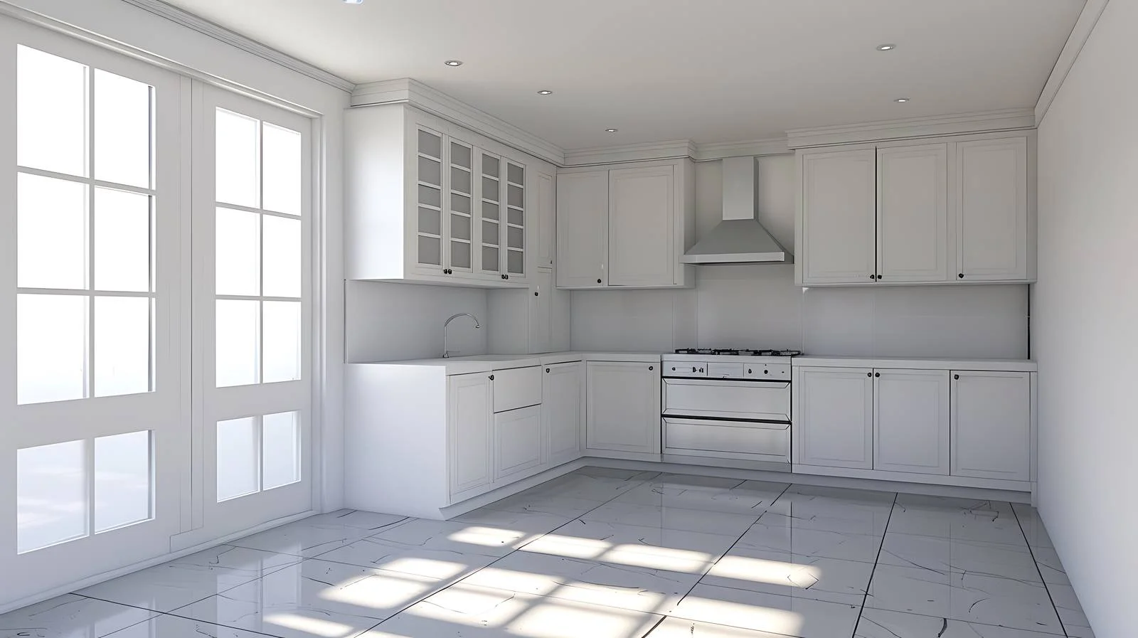 Modern Kitchen on White Background — free download from Dotvec