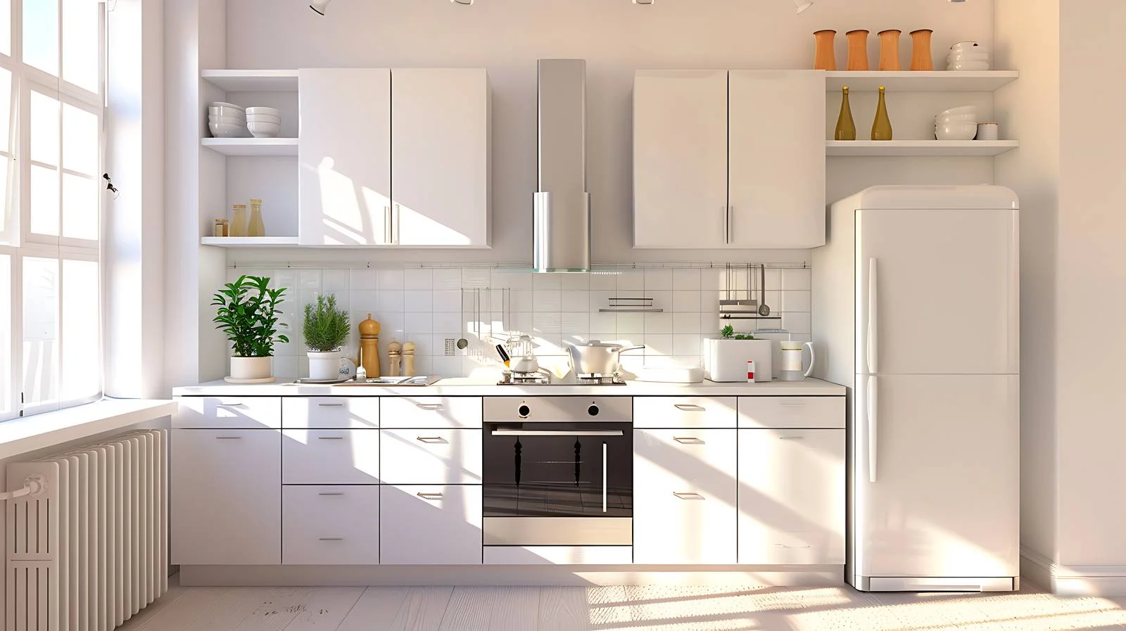 Modern Empty Kitchen on White Background — free download from Dotvec