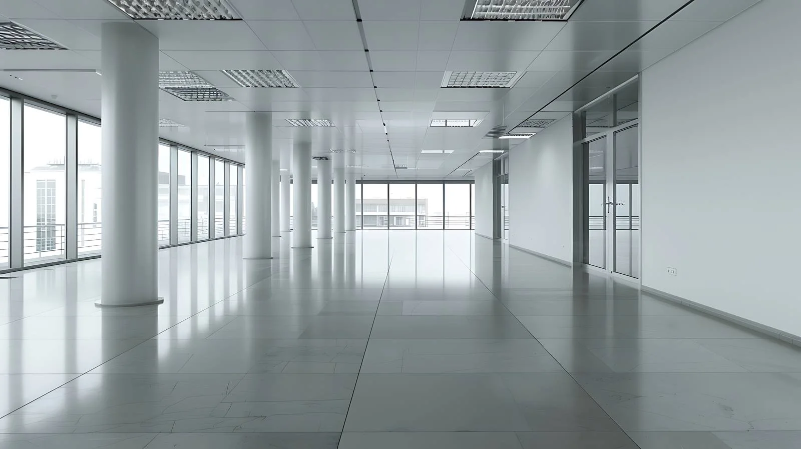 Empty Office Floor White Background — free download from Dotvec