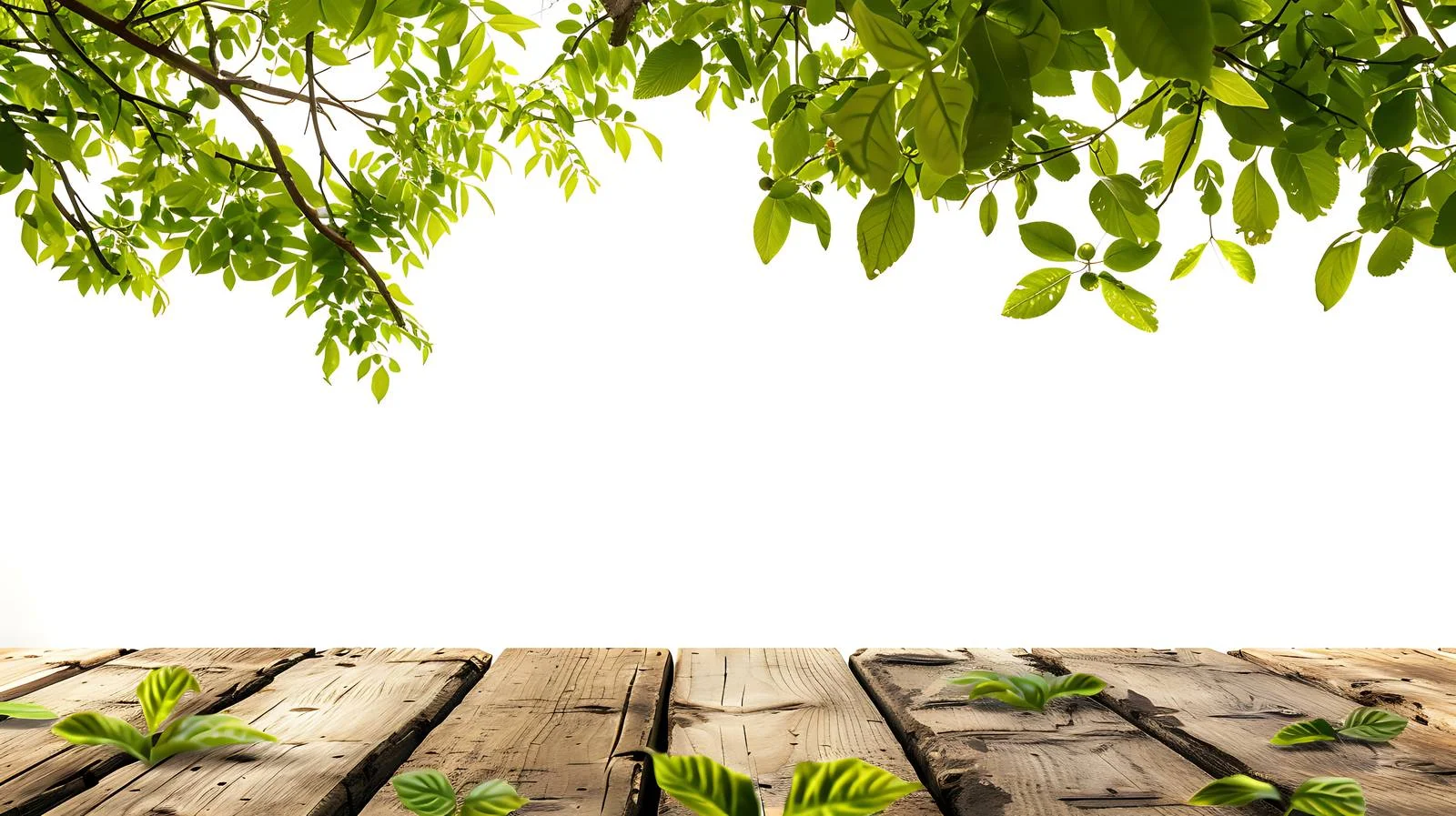 Rustic Wooden Table Green Spring Decor — free download from Dotvec