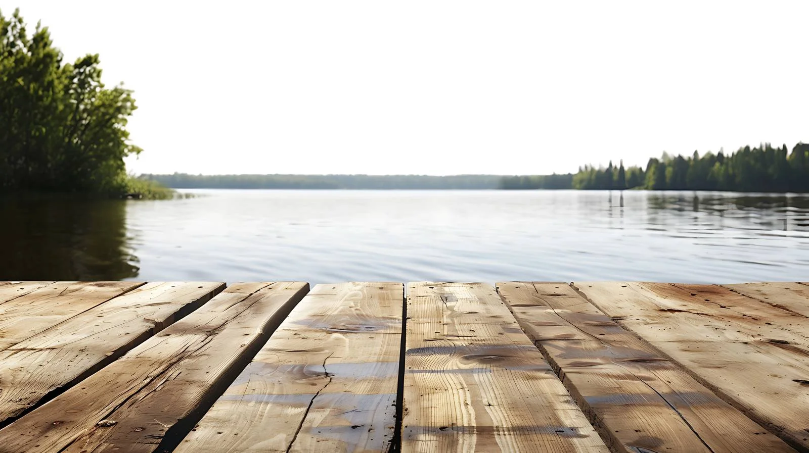 Serene Lake View from Weathered Table — free download from Dotvec