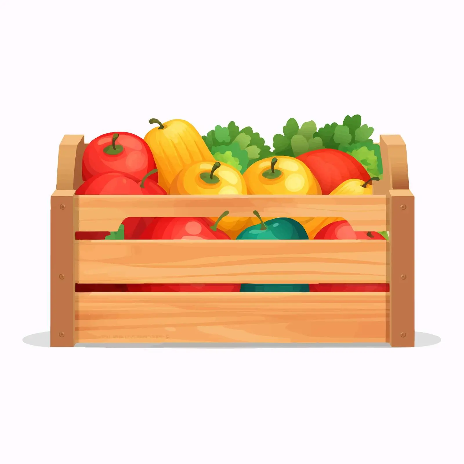 Empty Rectangular Wooden Box with Handles — free download from Dotvec