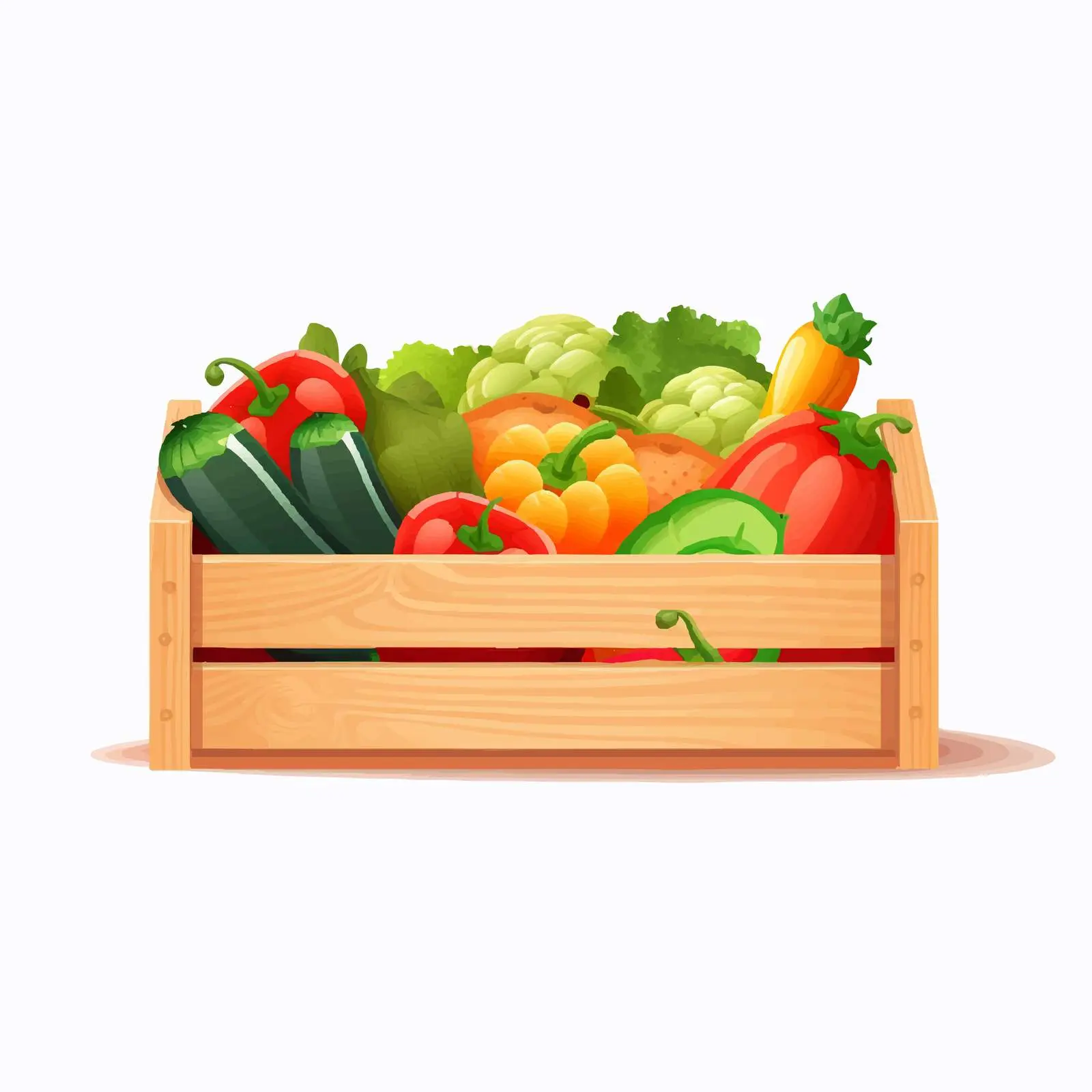 Empty Wooden Box with Handles and Rectangular Shape — free download from Dotvec