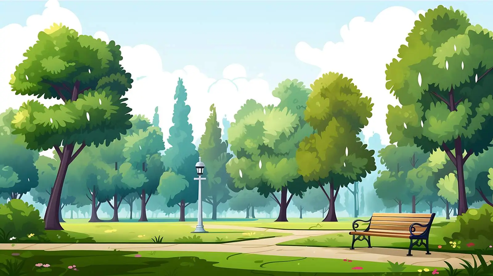 Tranquil Urban Park Scene — free download from Dotvec