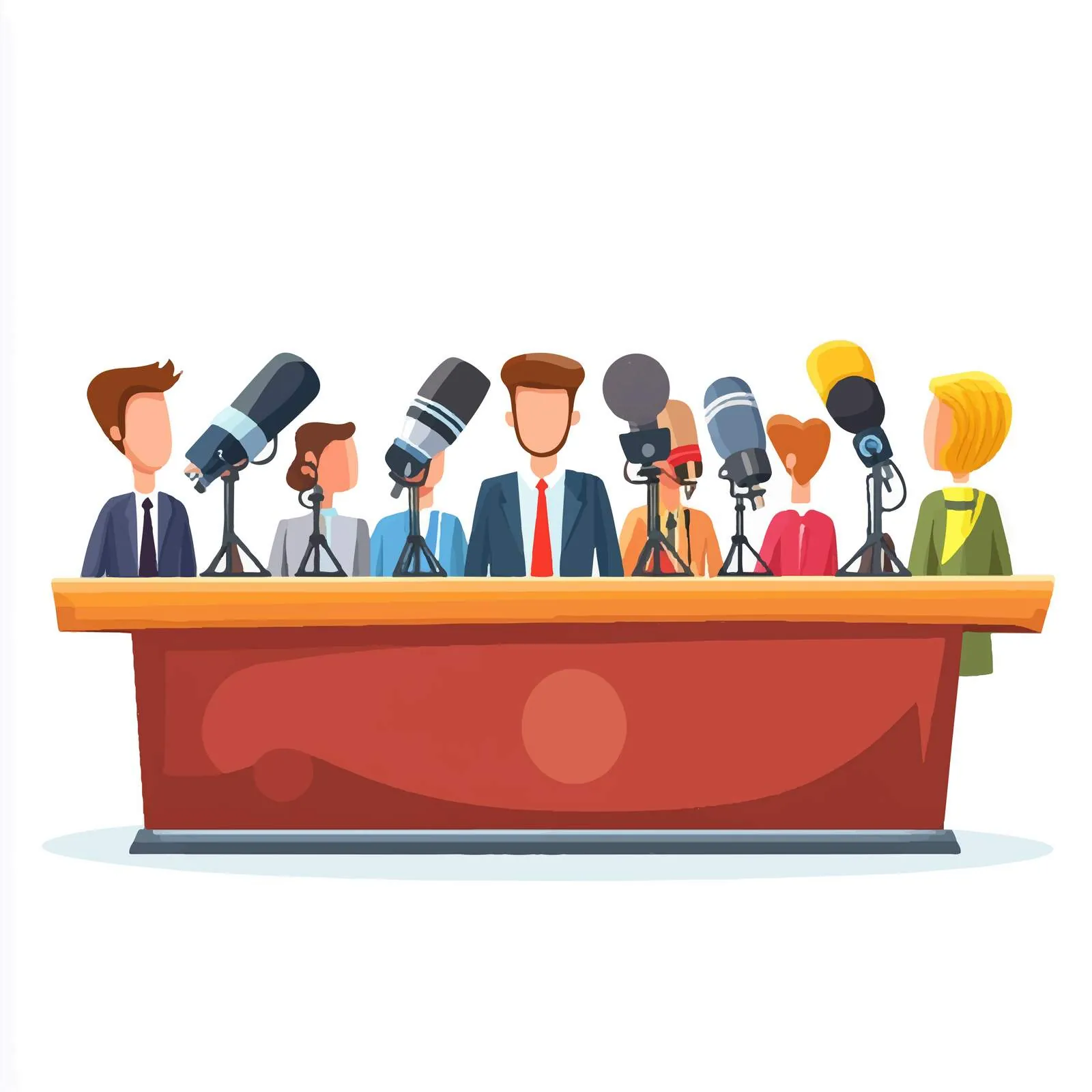 Empty Press Conference Table with Microphones – free podium image from Dotvec