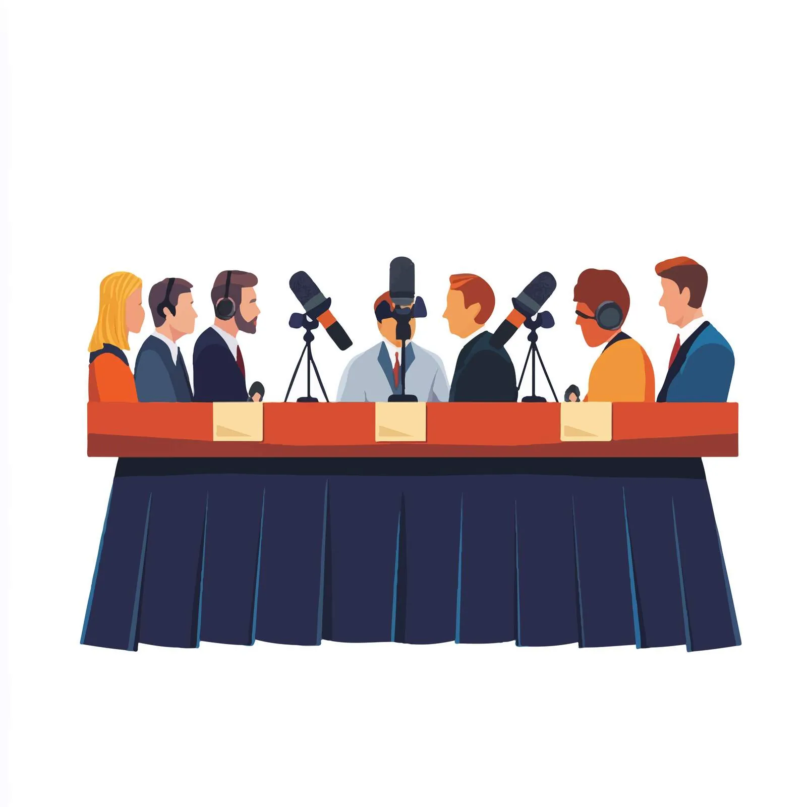 Empty Press Conference Table with Microphones — free download from Dotvec