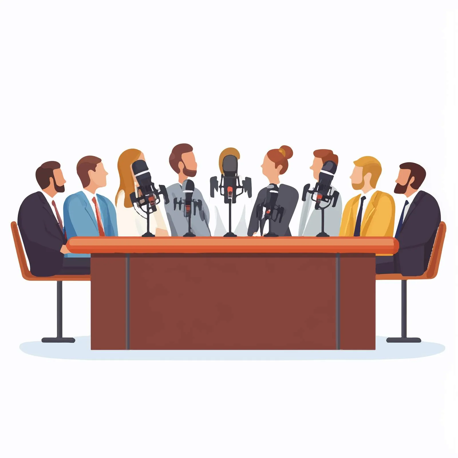 Empty Press Conference Table with Microphones — free download from Dotvec