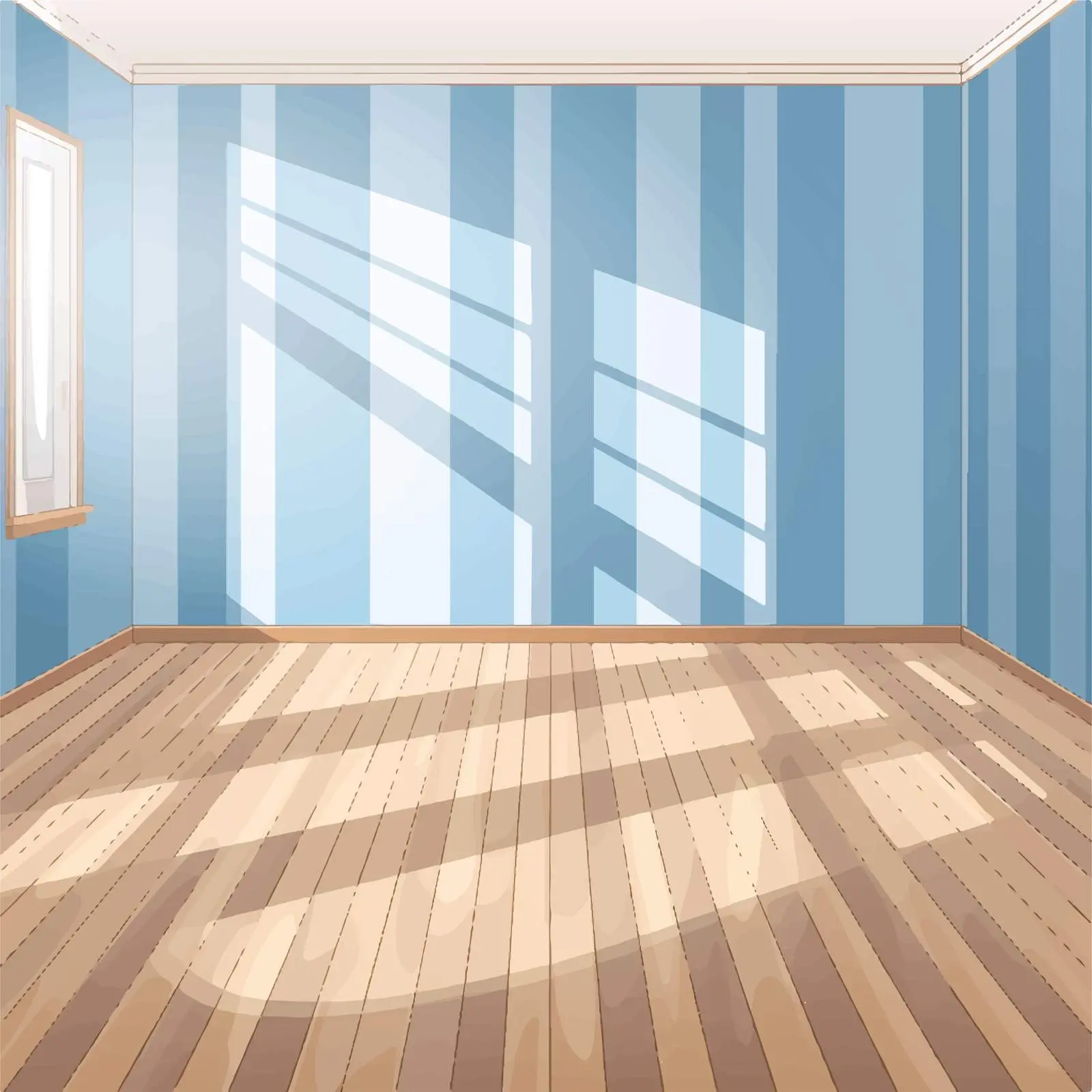 Empty Room with Parquet Floor and Wallpaper — free download from Dotvec