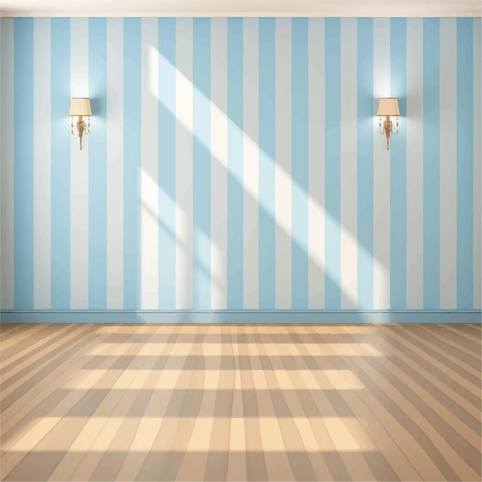 Empty Room with Parquet Floor and Wallpaper — free download from Dotvec