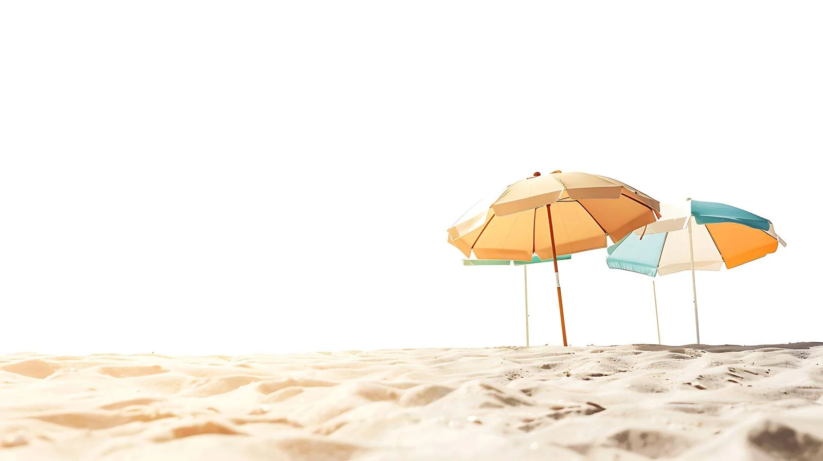 Tranquil Sandy Beach with Summer Umbrellas — free download from Dotvec