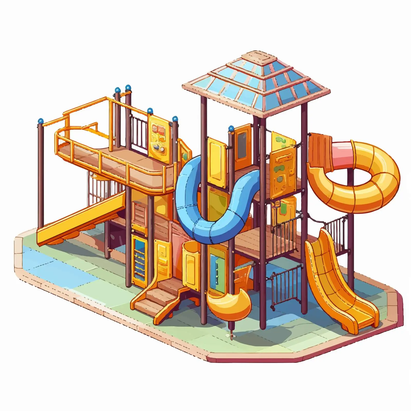 Outdoor Playground Illustration for Empty School — free download from Dotvec
