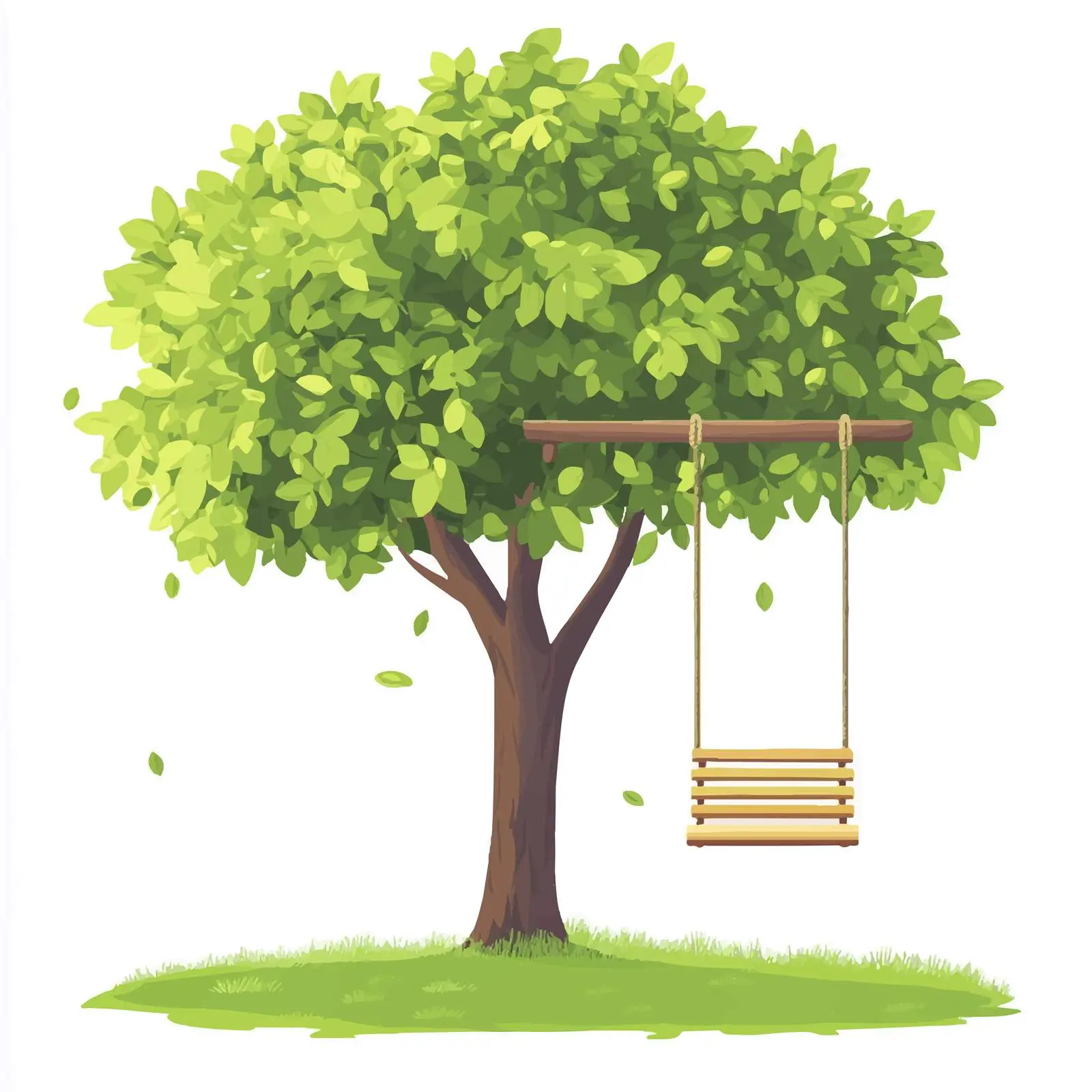Empty Swings Hanging from Spring Tree — free download from Dotvec