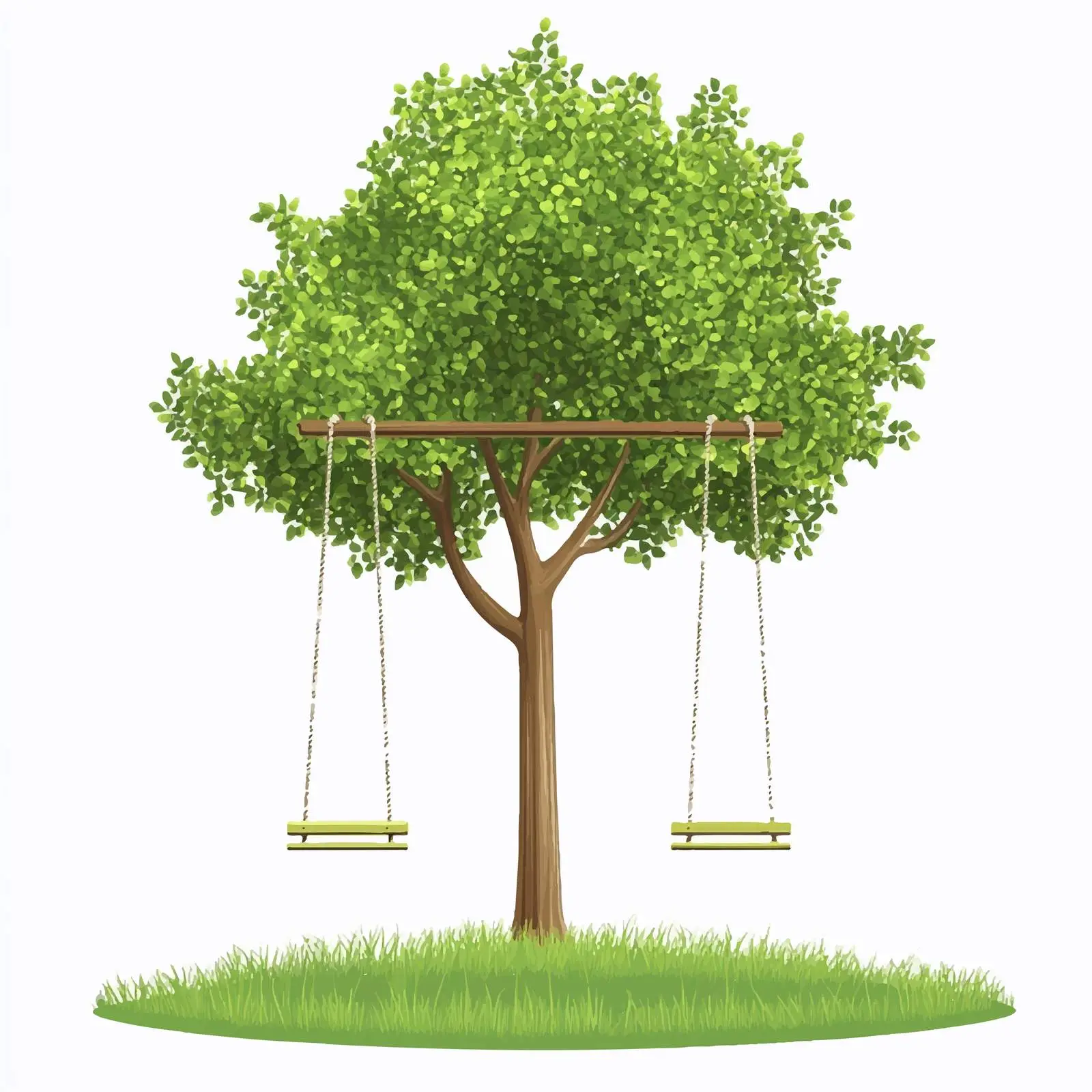 Empty Swings on a Spring Tree Vector — free download from Dotvec