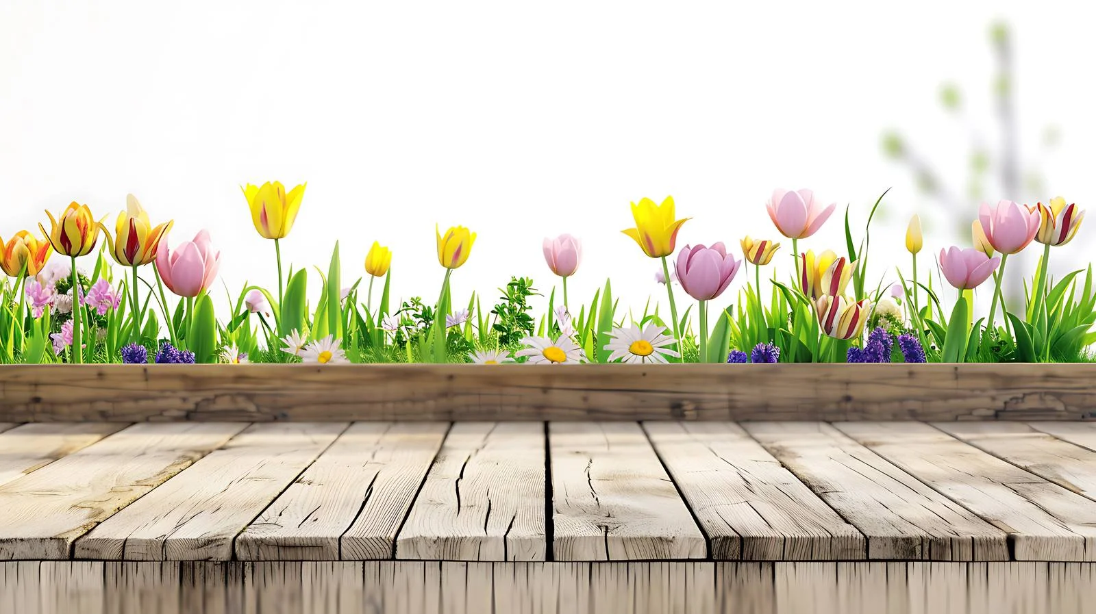 Spring-themed Empty Table Background — free download from Dotvec