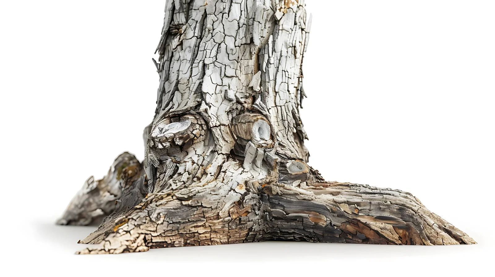 Minimalist Tree Trunk Display on White — free download from Dotvec