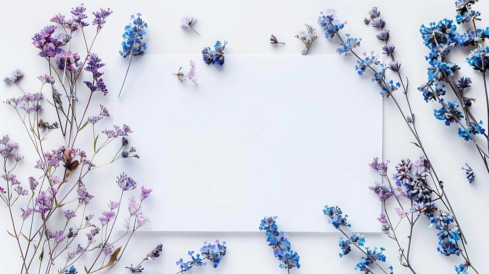 Blank White Paper on Dried Flowers Background — free download from Dotvec
