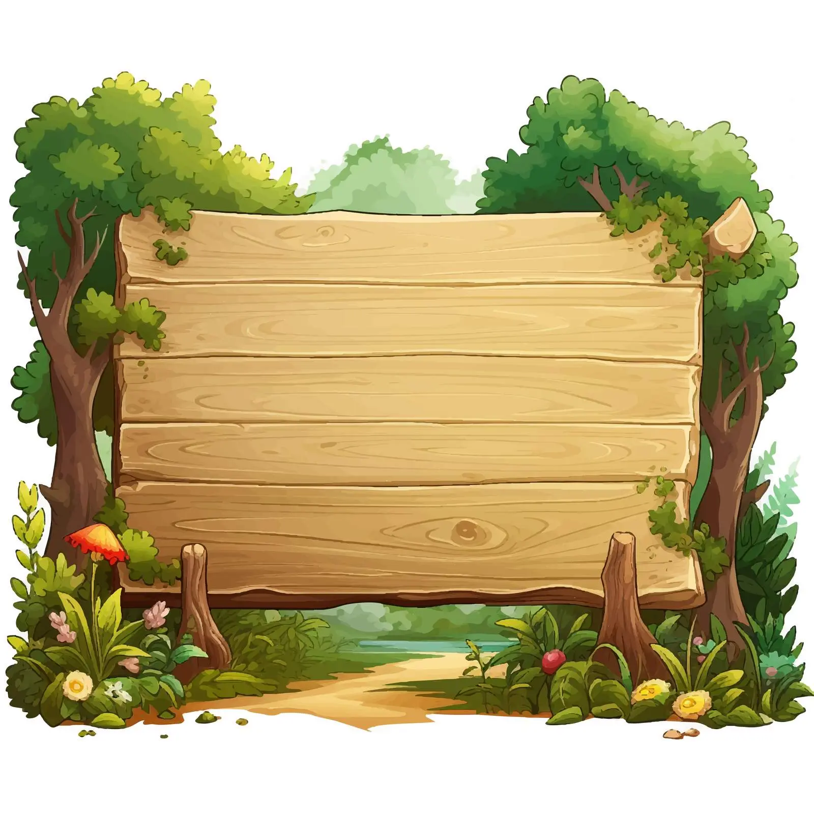 Wooden Forest Banner with Fairy Tale Elements — free download from Dotvec