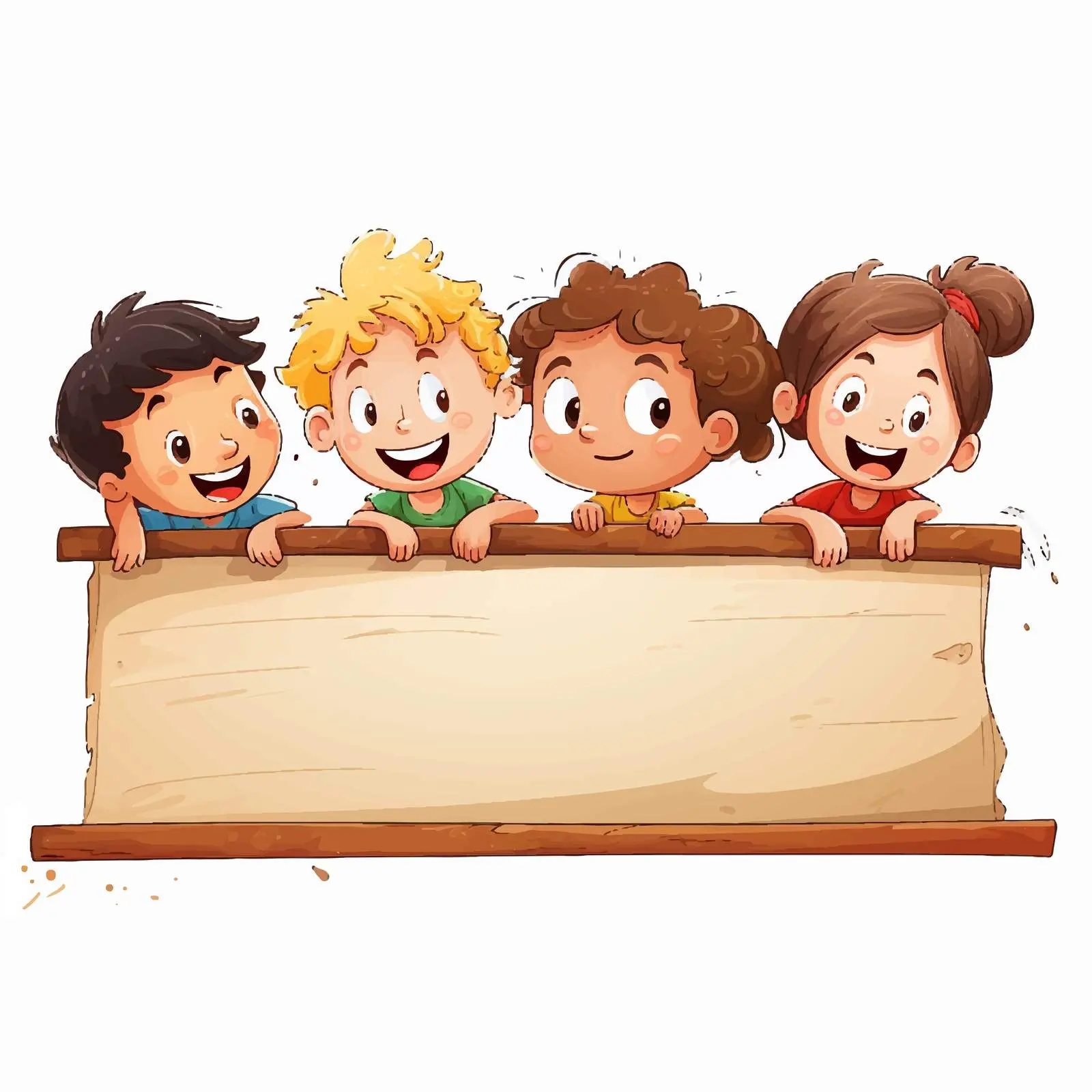 Kids Doing Homework at a Wooden Board — free download from Dotvec