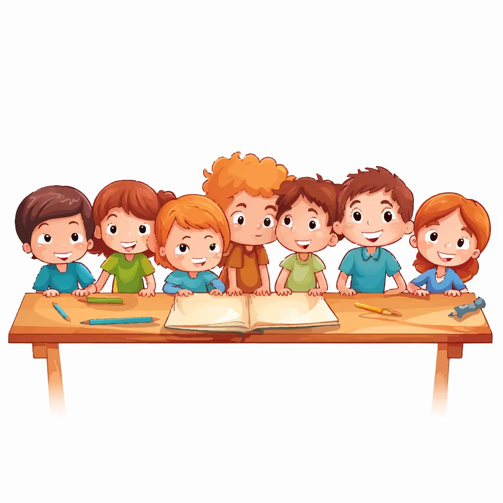 Kids Studying on Empty Wooden Board – free tutoring image from Dotvec