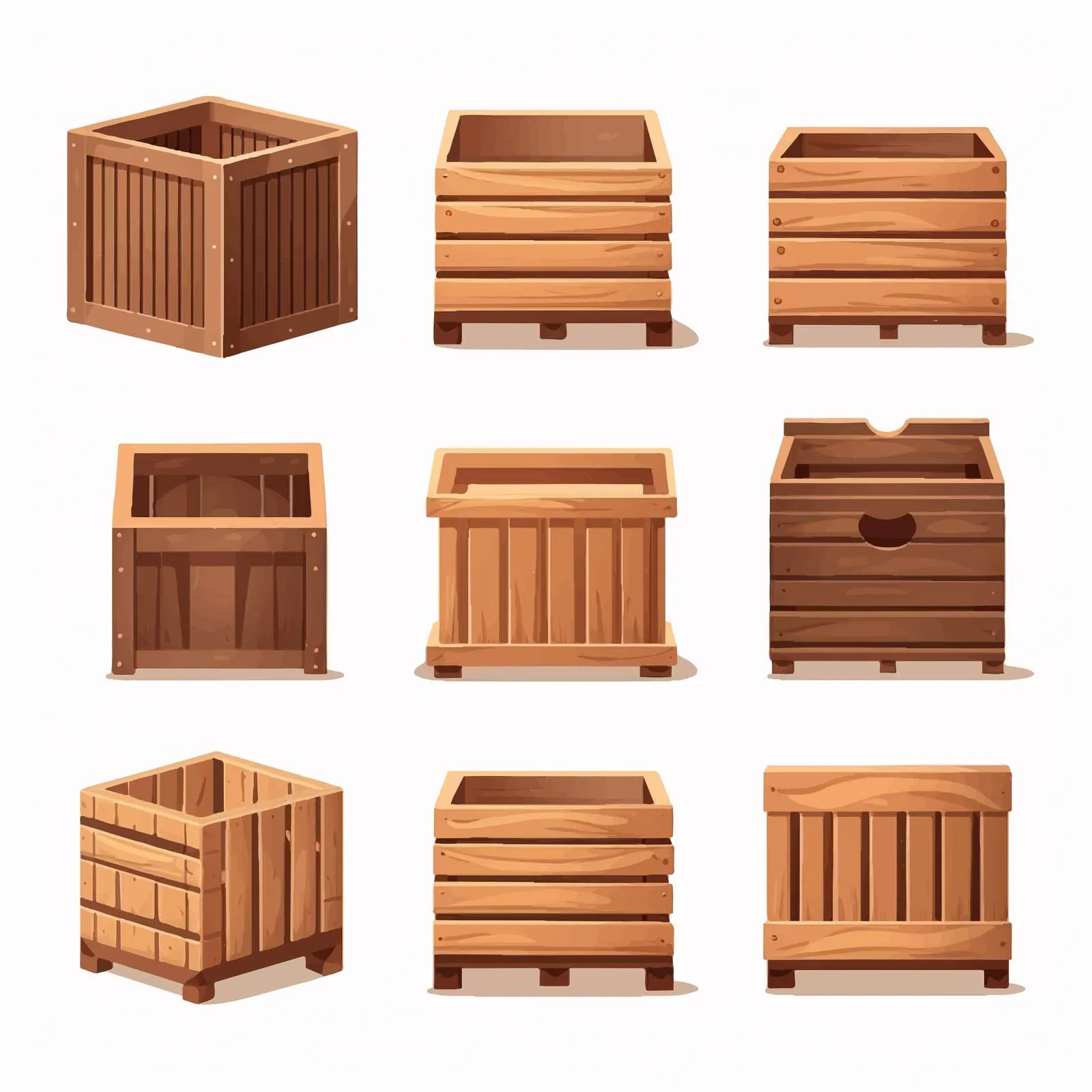 Empty Wooden Box for Storage and Transportation — free download from Dotvec