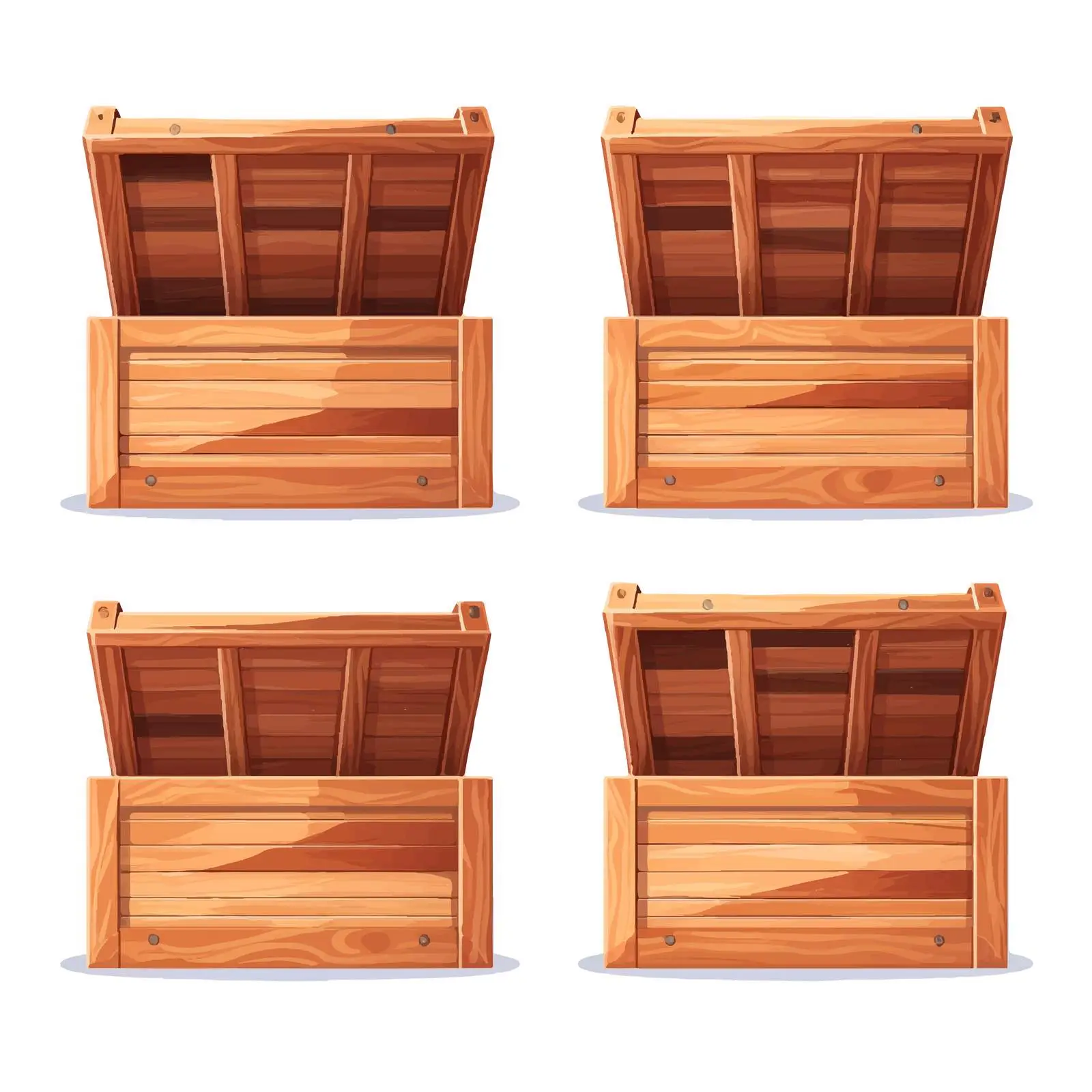 Open Wooden Box with Lid for Storage — free download from Dotvec
