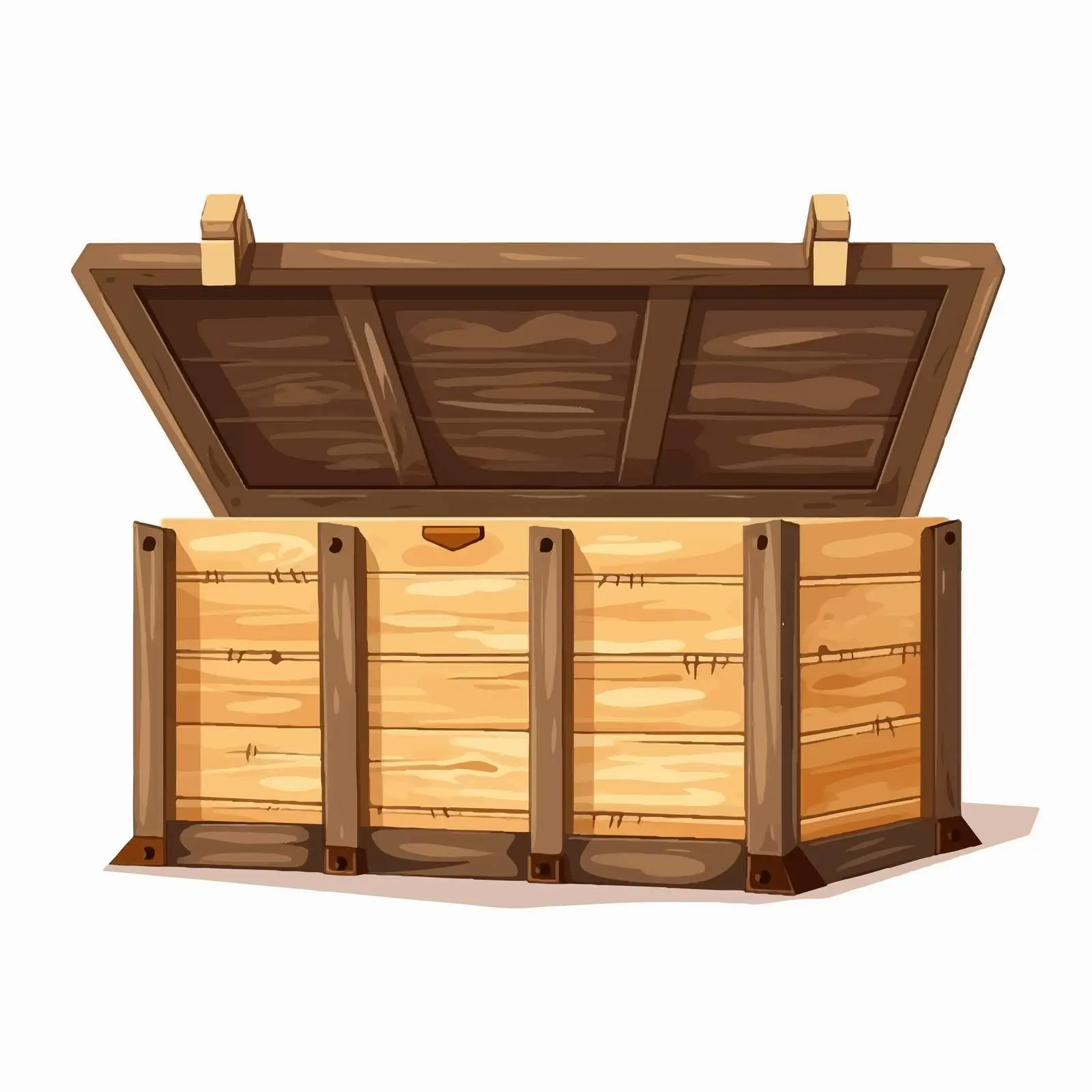 Open Wooden Box with Lid for Storage — free download from Dotvec