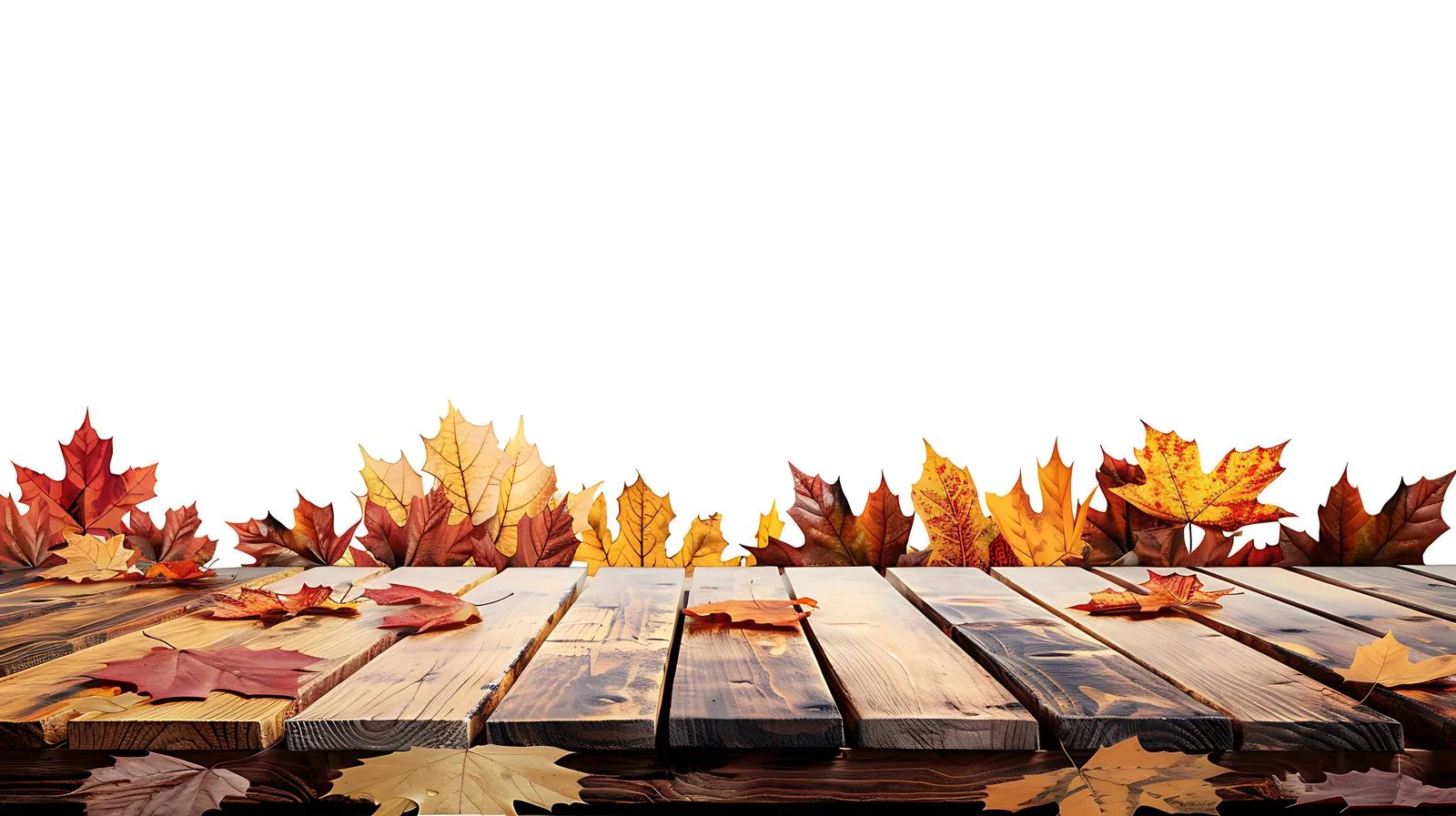 Rustic wooden table with autumn ambiance — free download from Dotvec