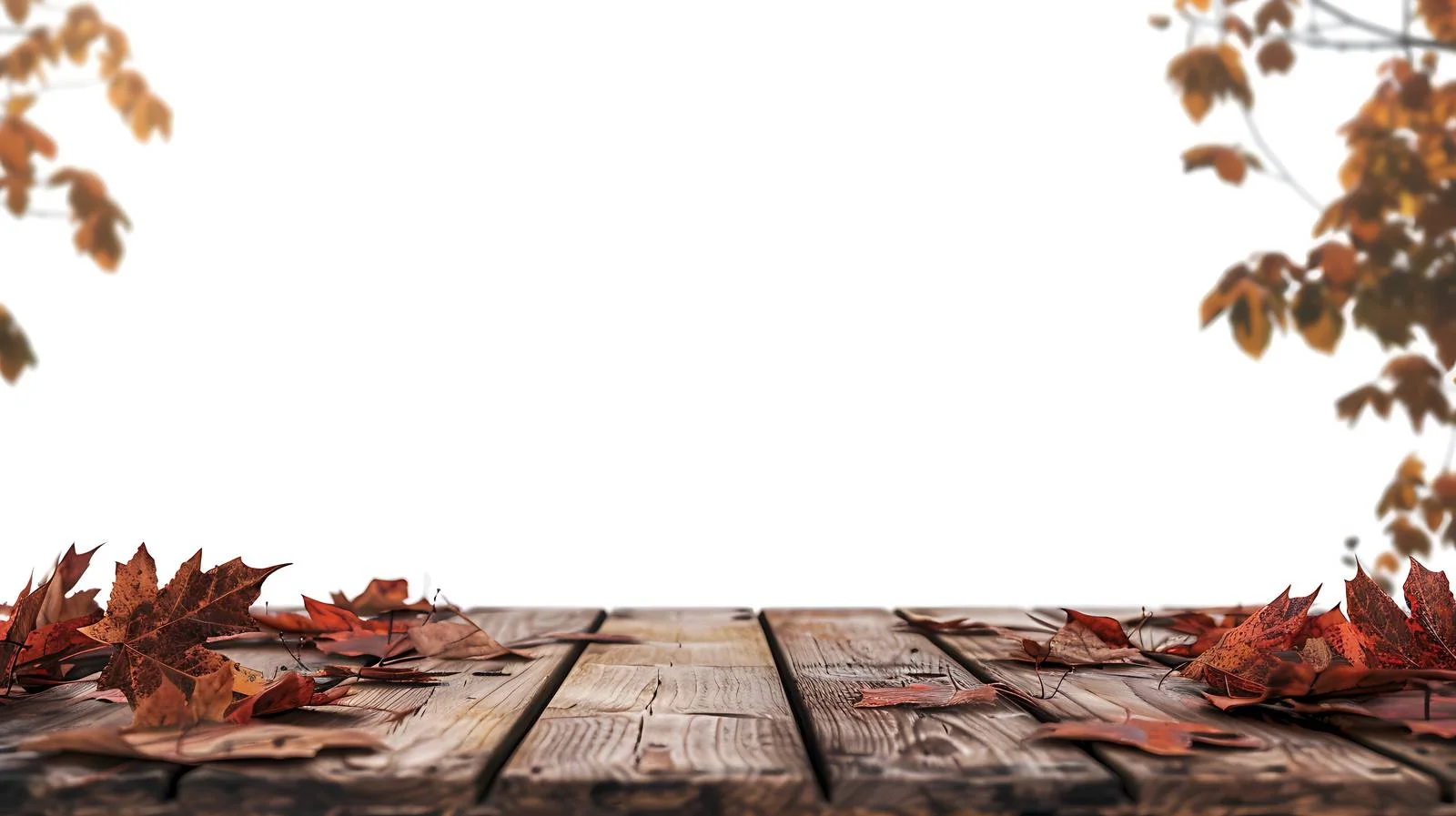 Rustic wooden table with autumn background — free download from Dotvec