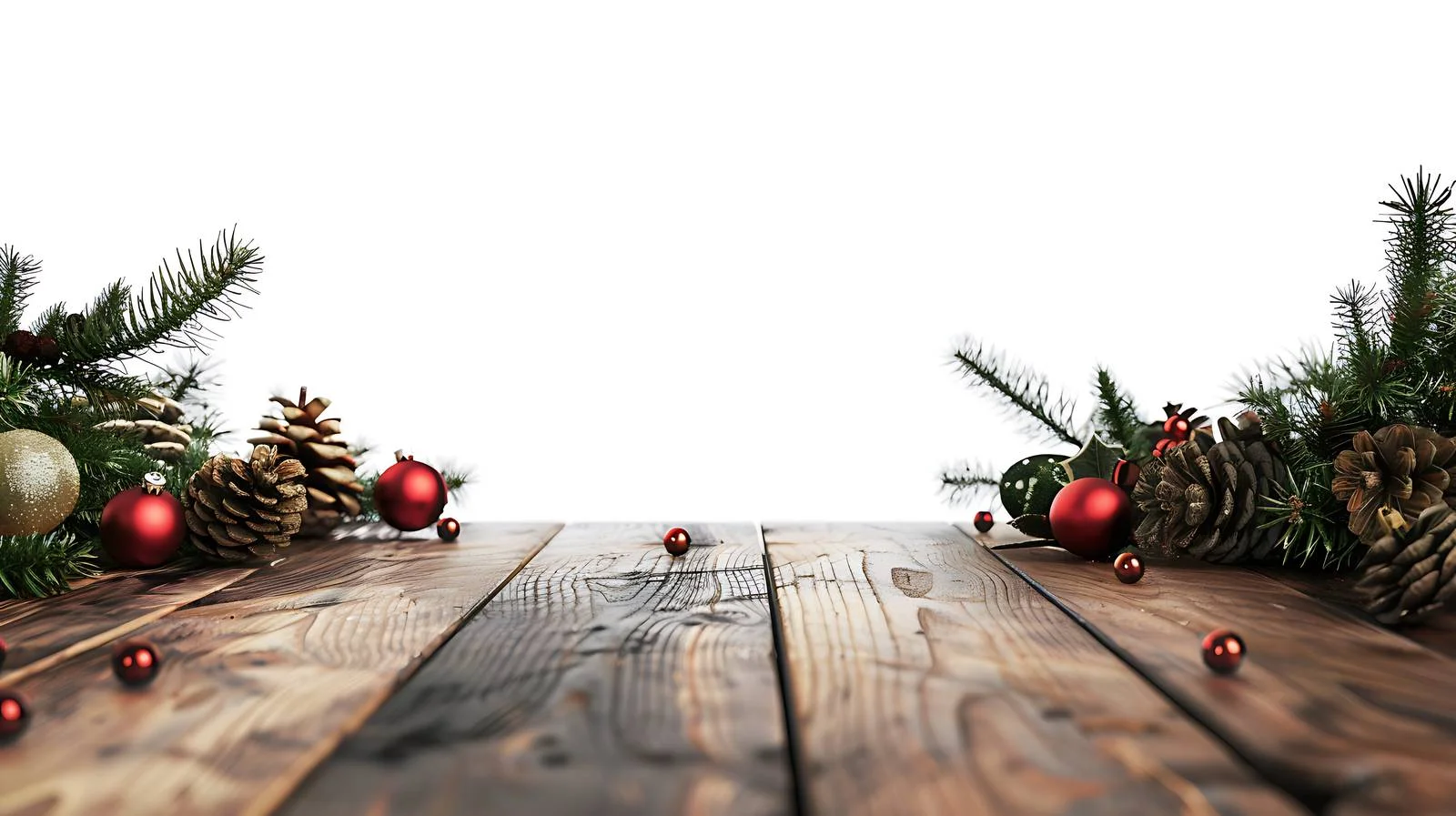 Rustic Christmas Theme on Empty Wooden Table — free download from Dotvec