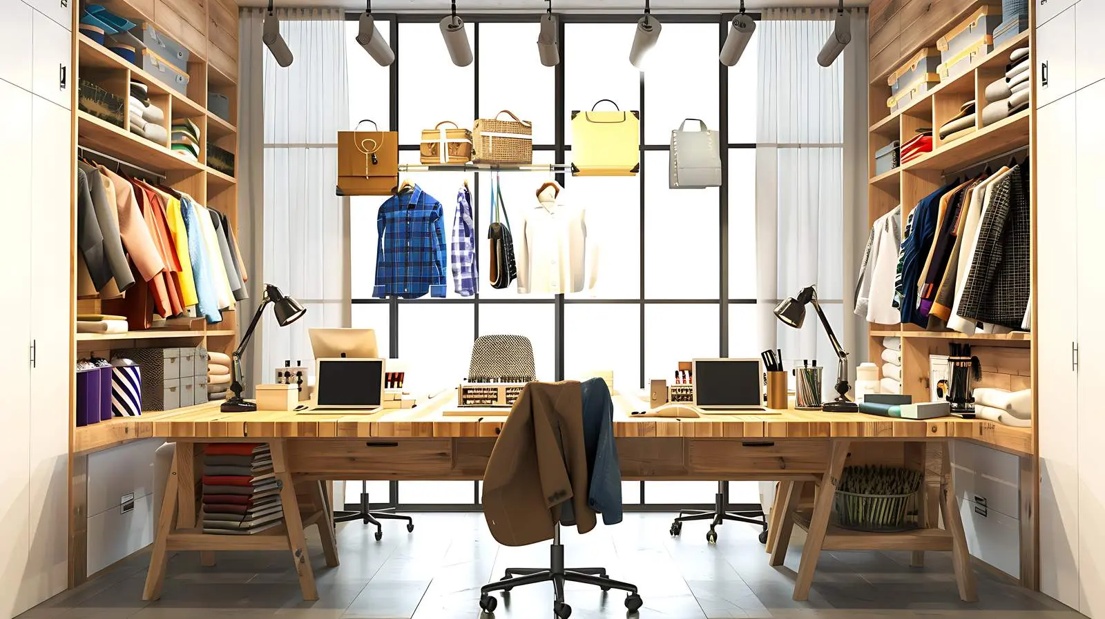 Empty Tailor Workroom and Clothing Vendor Space – free studio image from Dotvec