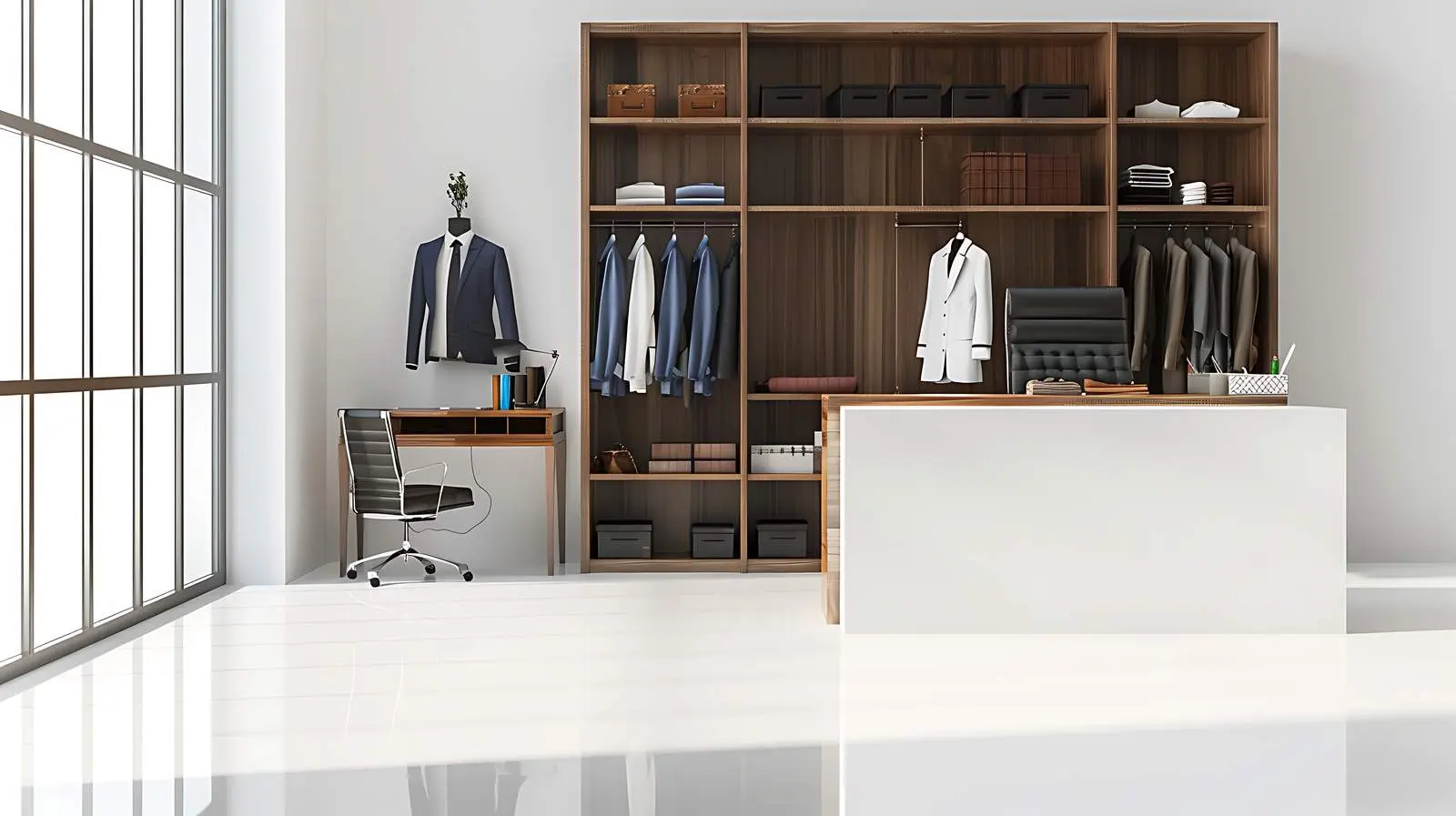 Empty Tailor Workroom and Clothing Vendor Space – free studio image from Dotvec