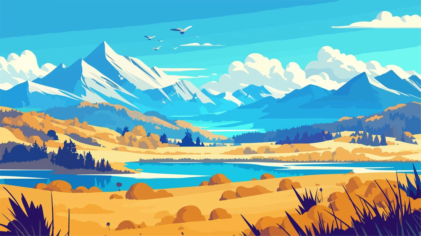 Tranquil Snowy Mountain Landscape — free download from Dotvec