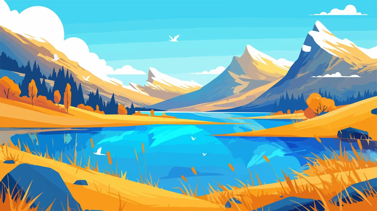 Serene Snowy Mountain Landscape Vistas — free download from Dotvec