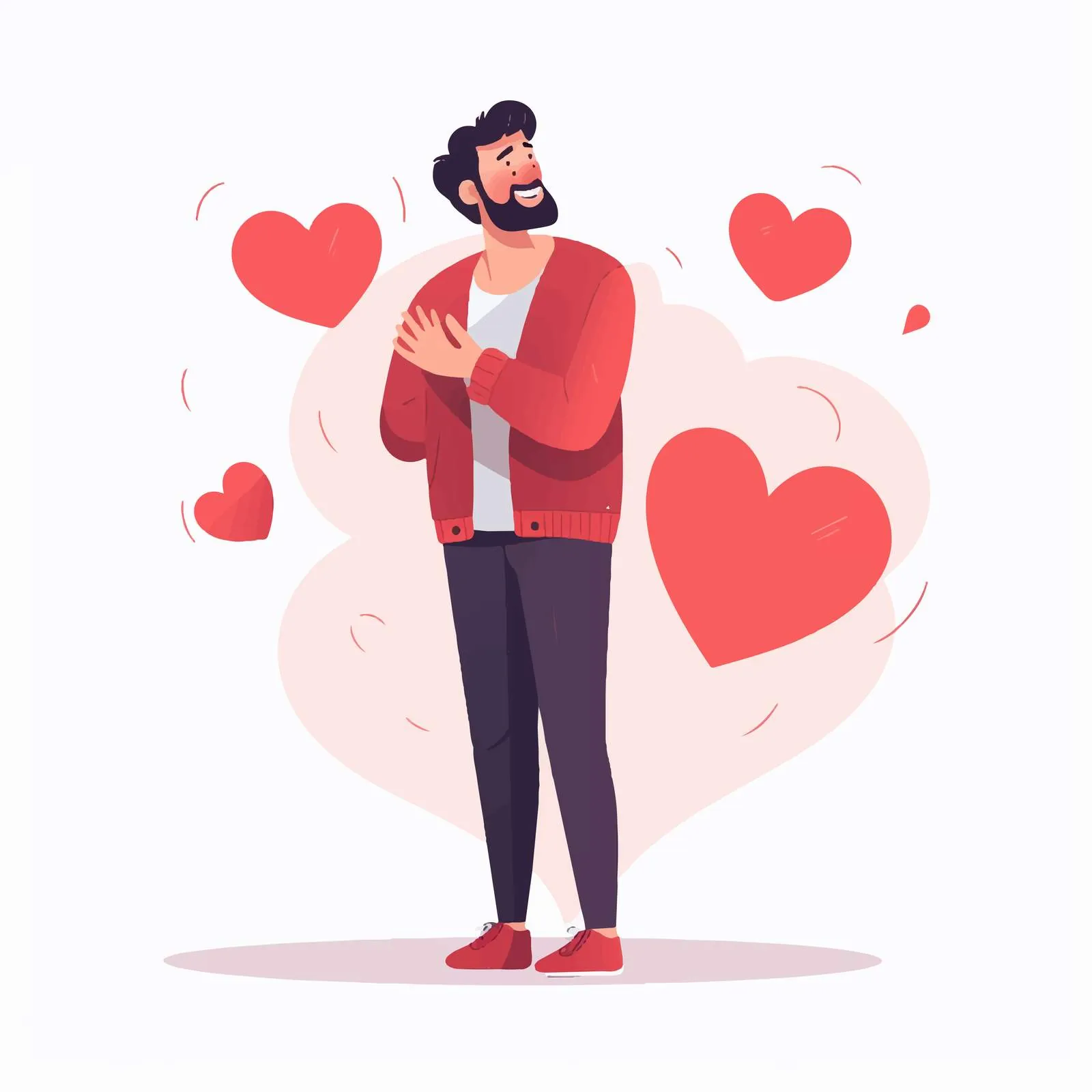Shy Man Falling in Love Turning Red — free download from Dotvec