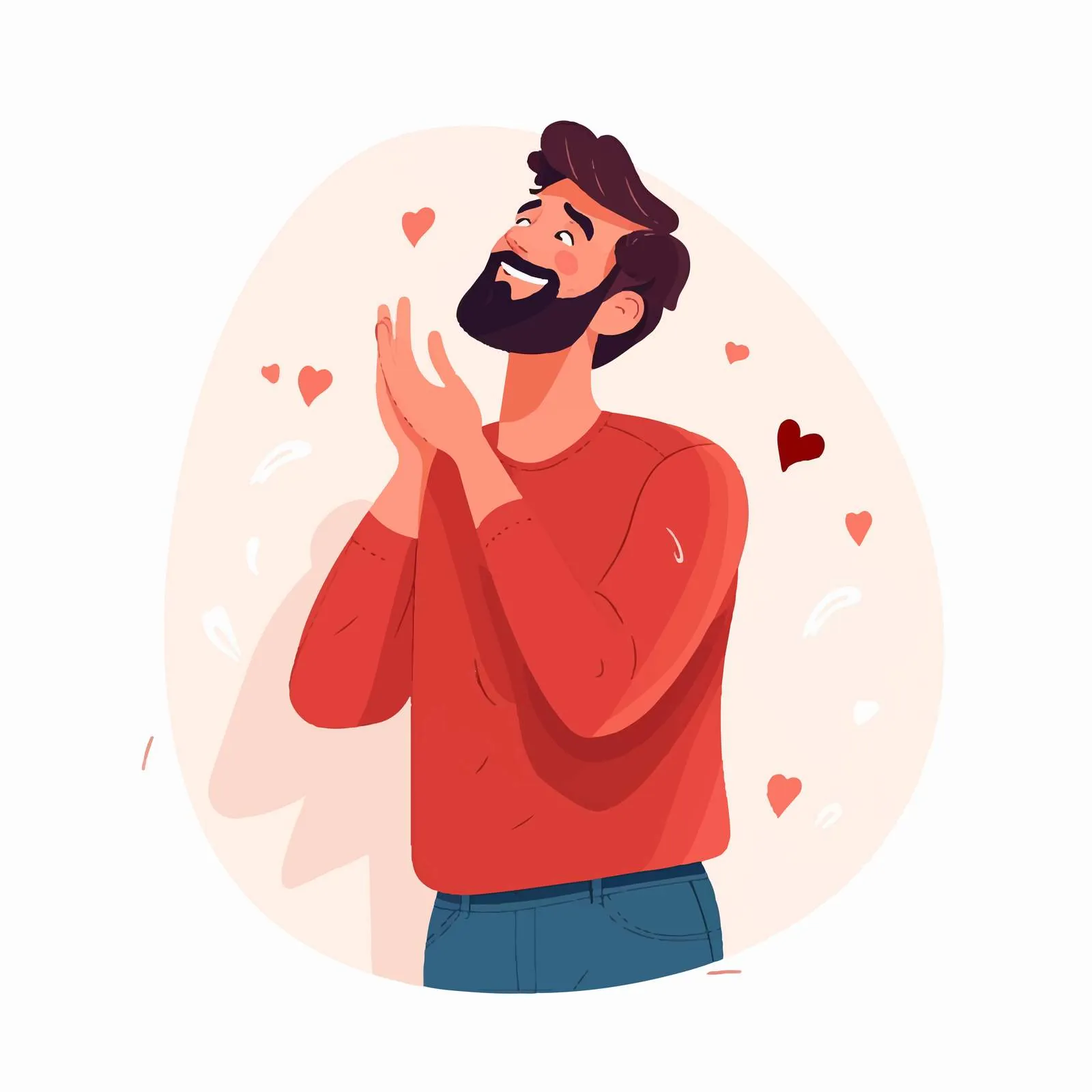 Shy Man in Love Turning Red Vector – free social interactions image from Dotvec