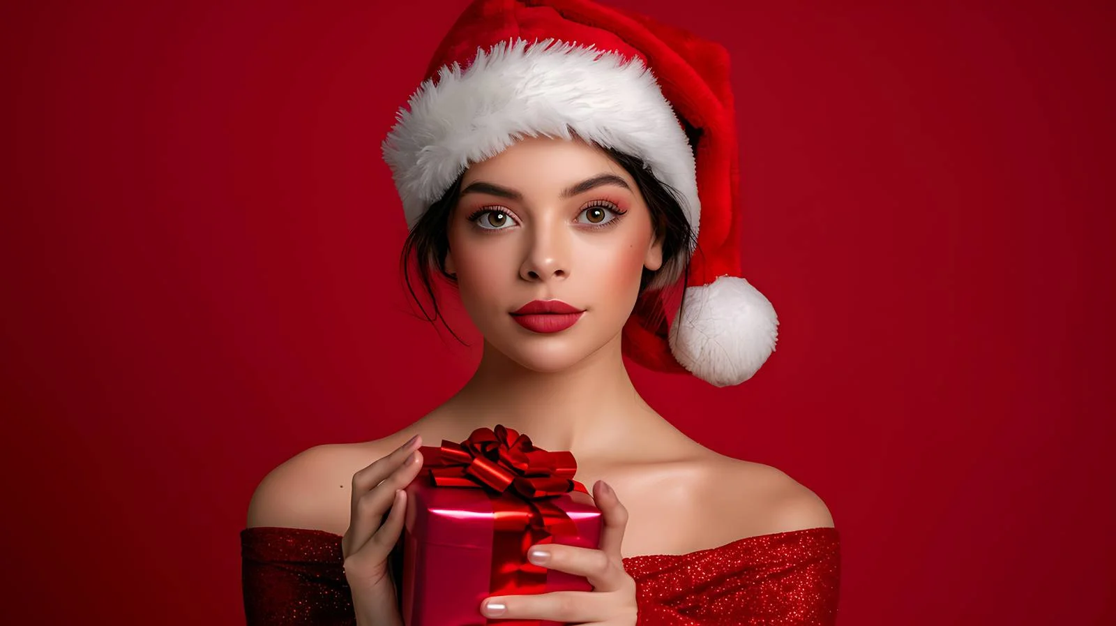 Enchanting Christmas Elegance: Santa Beauty — free download from Dotvec