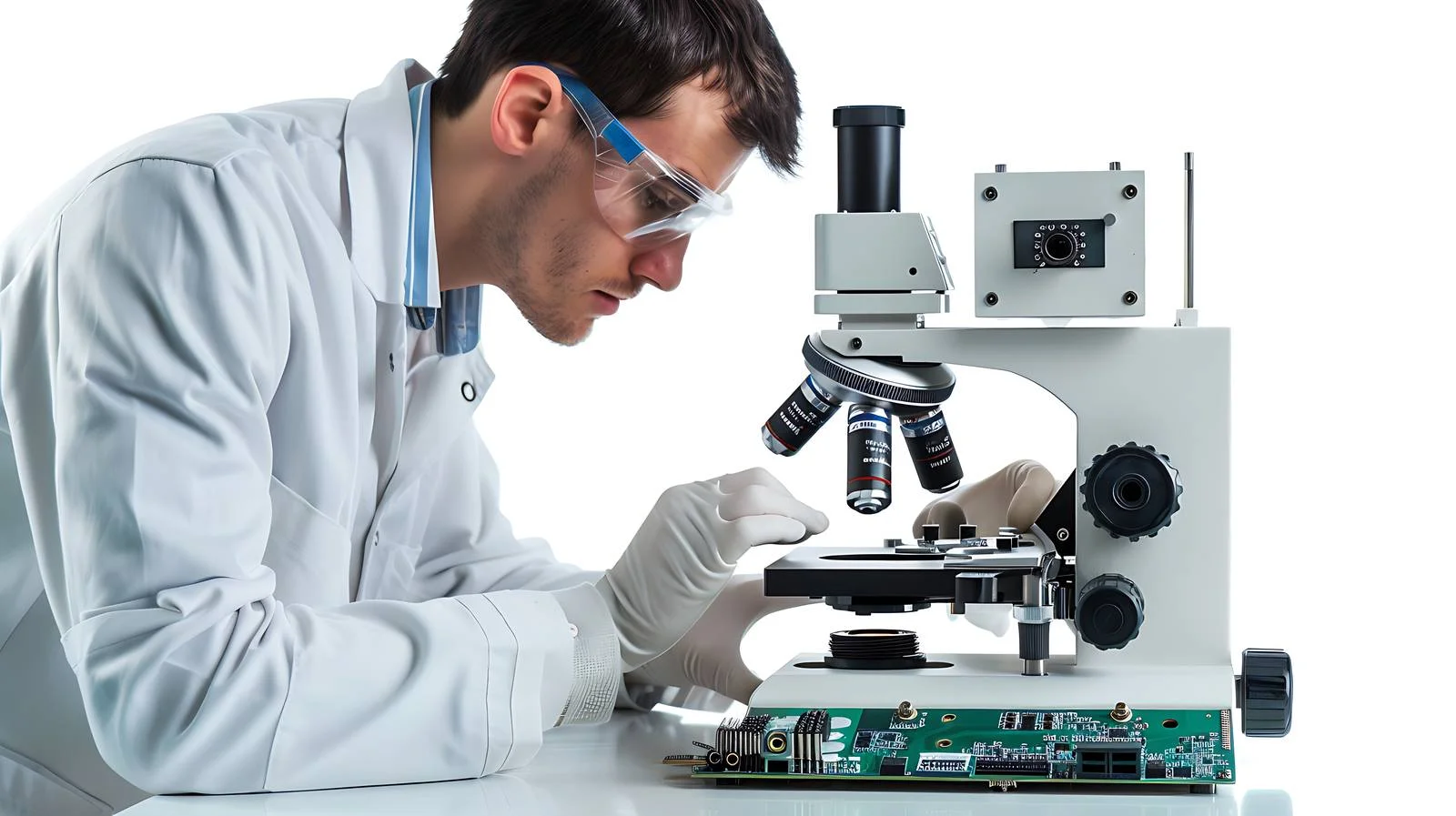 Quality Control Microscope Inspection in Engineering – free stereo image from Dotvec