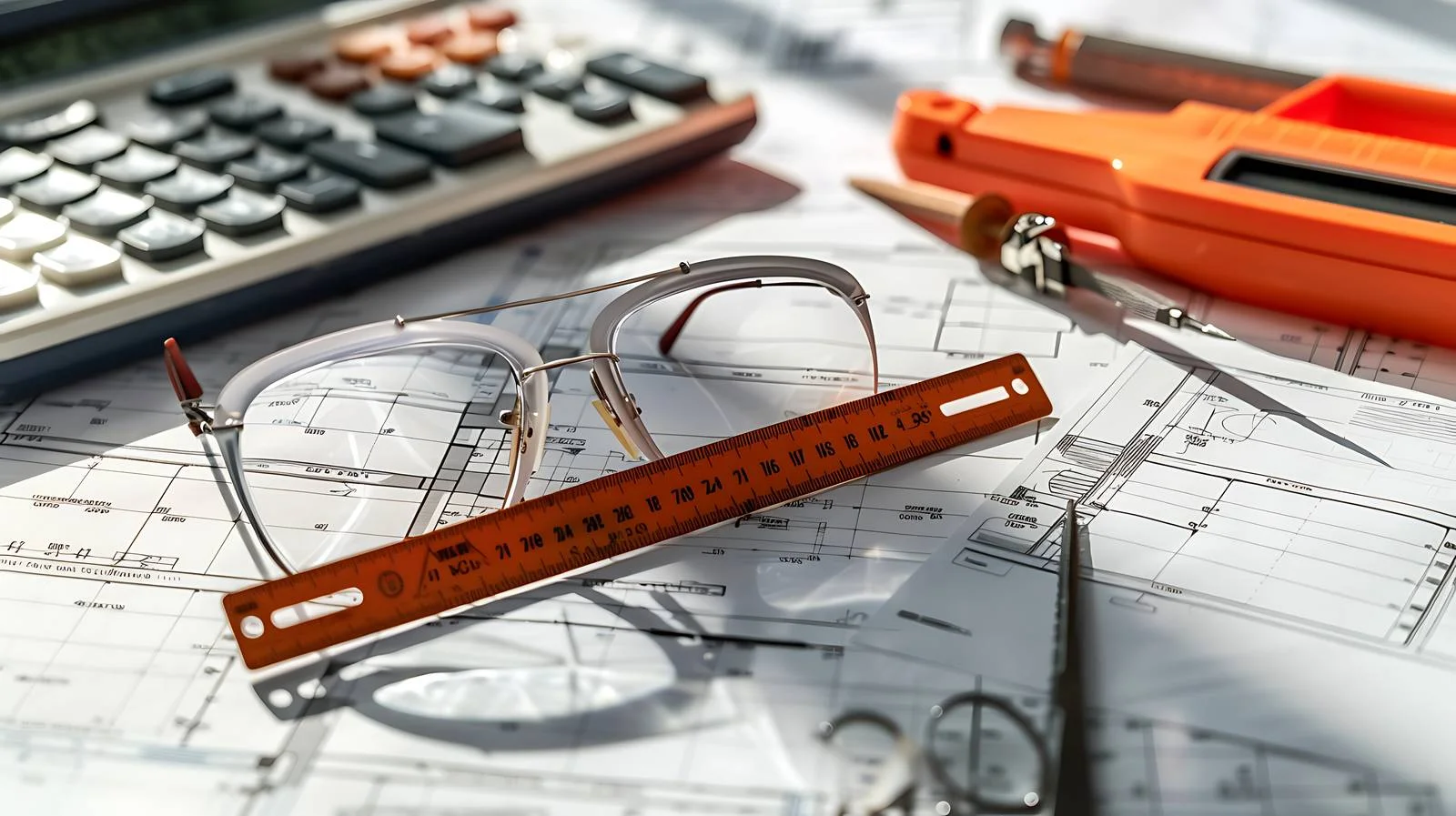 Engineer with Paper Rolls in Office — free download from Dotvec