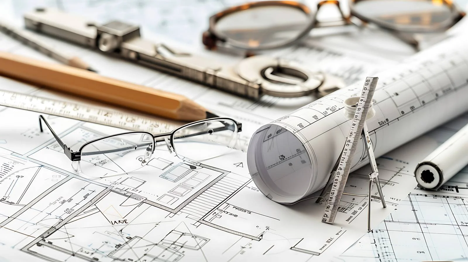 Engineer with Paper Roll Drawings — free download from Dotvec